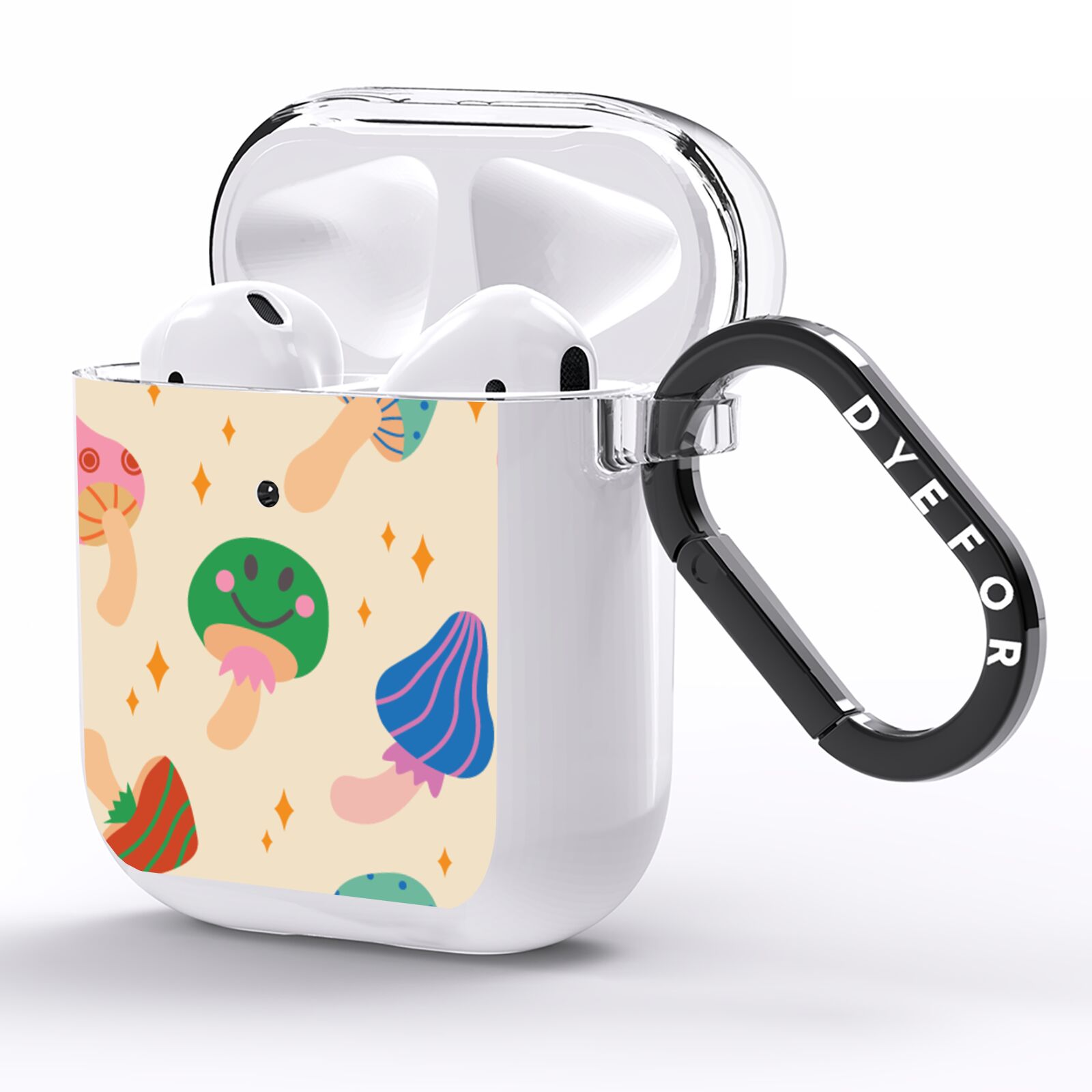 Retro Psychedelic Mushrooms AirPods Clear Case Side Image