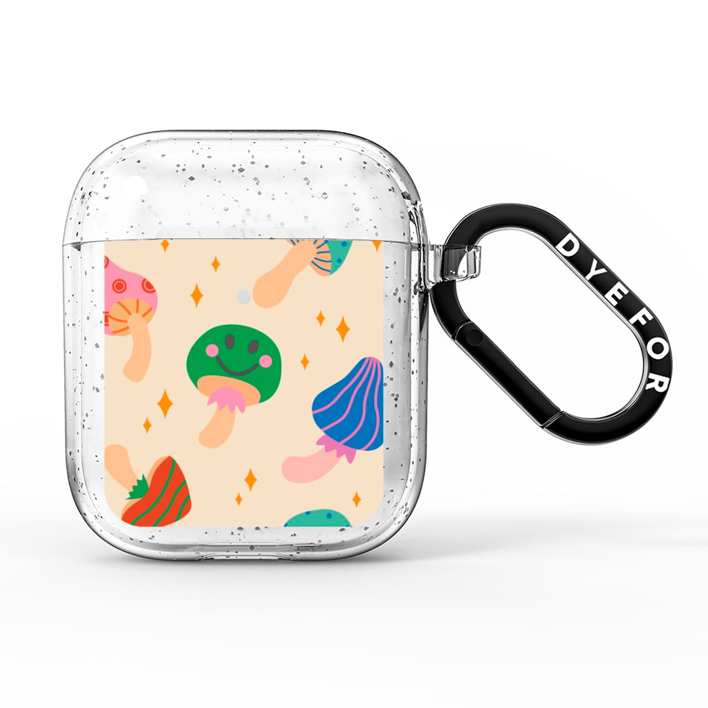 Retro Psychedelic Mushrooms AirPods Glitter Case