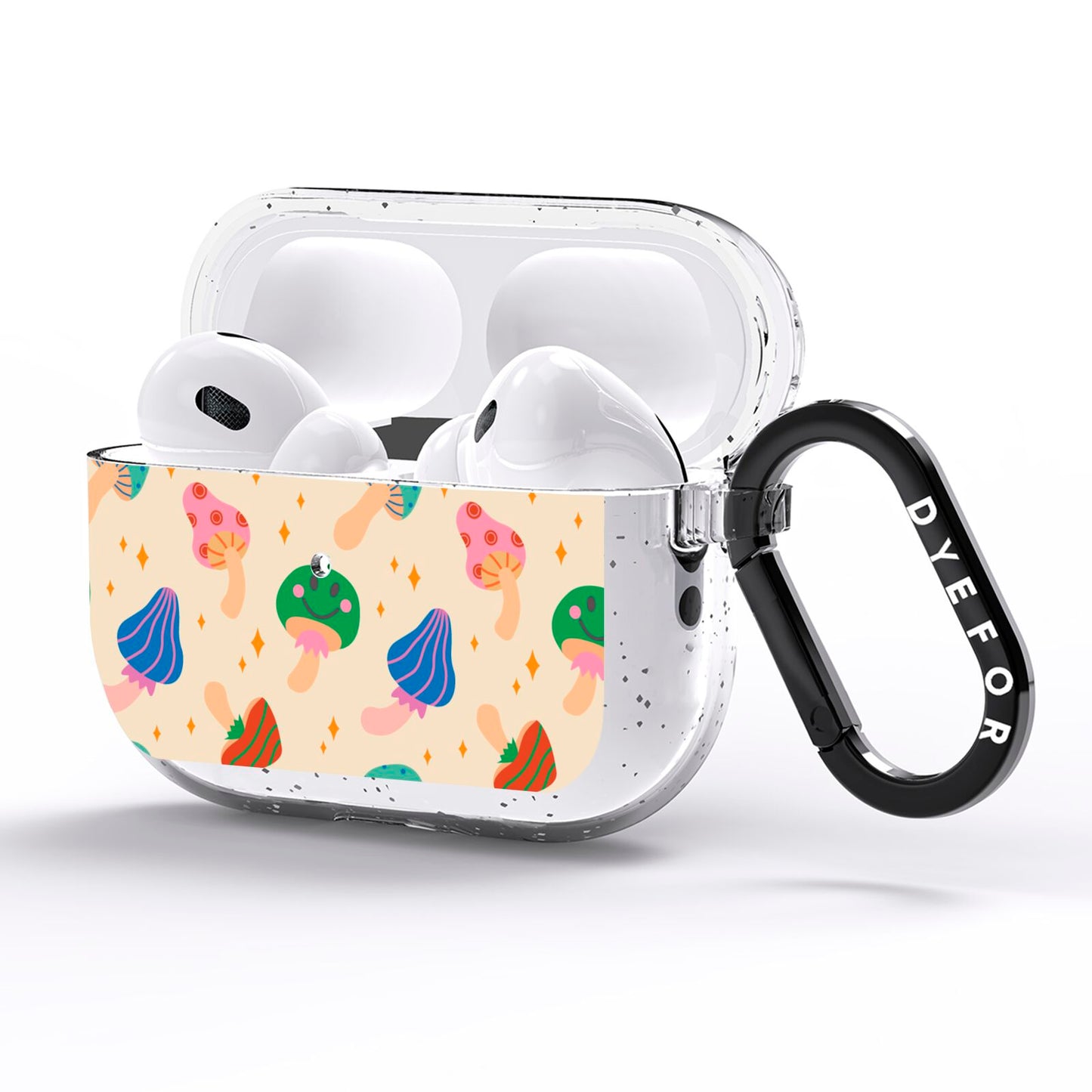 Retro Psychedelic Mushrooms AirPods Pro Glitter Case Side Image