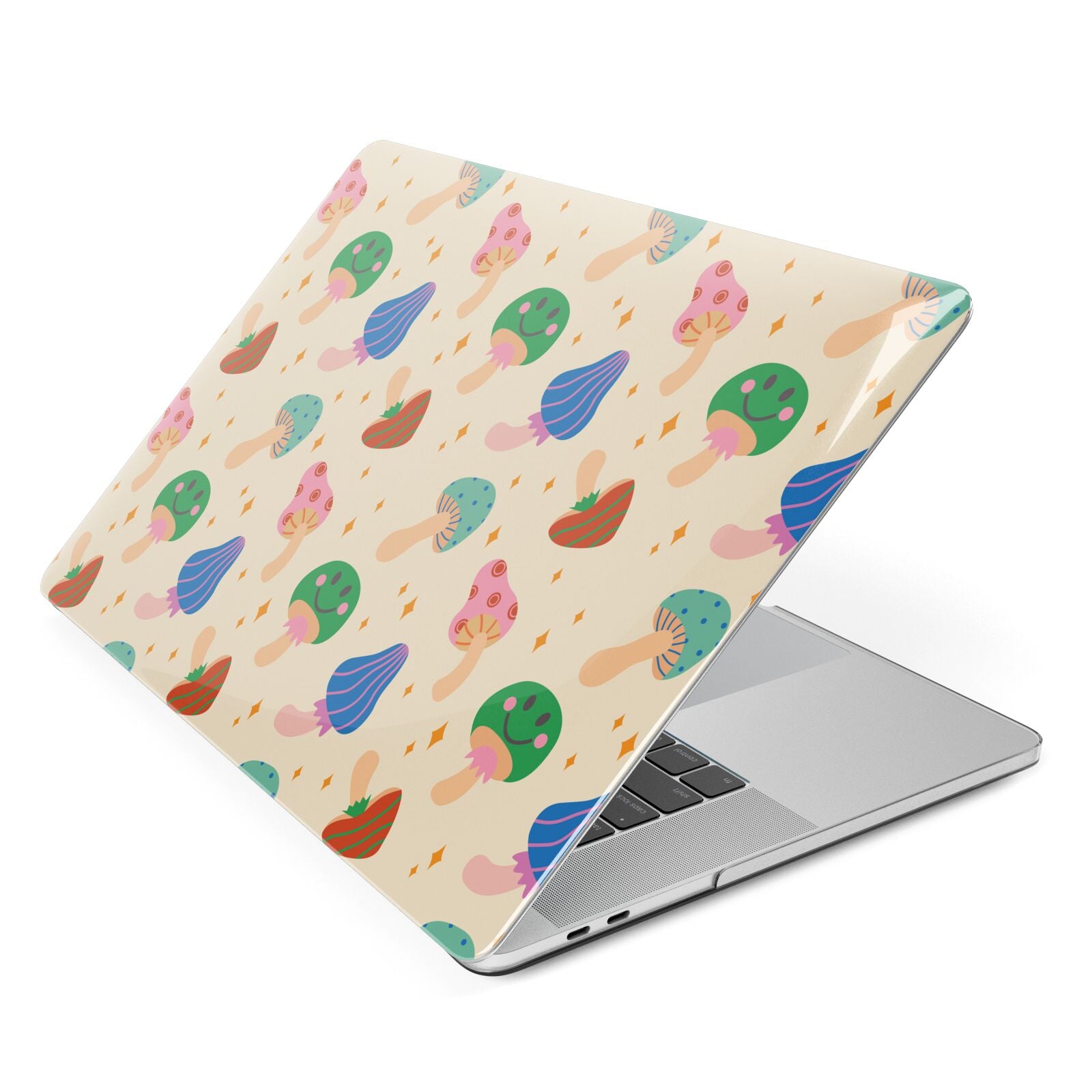 Retro Psychedelic Mushrooms Apple MacBook Case Side View