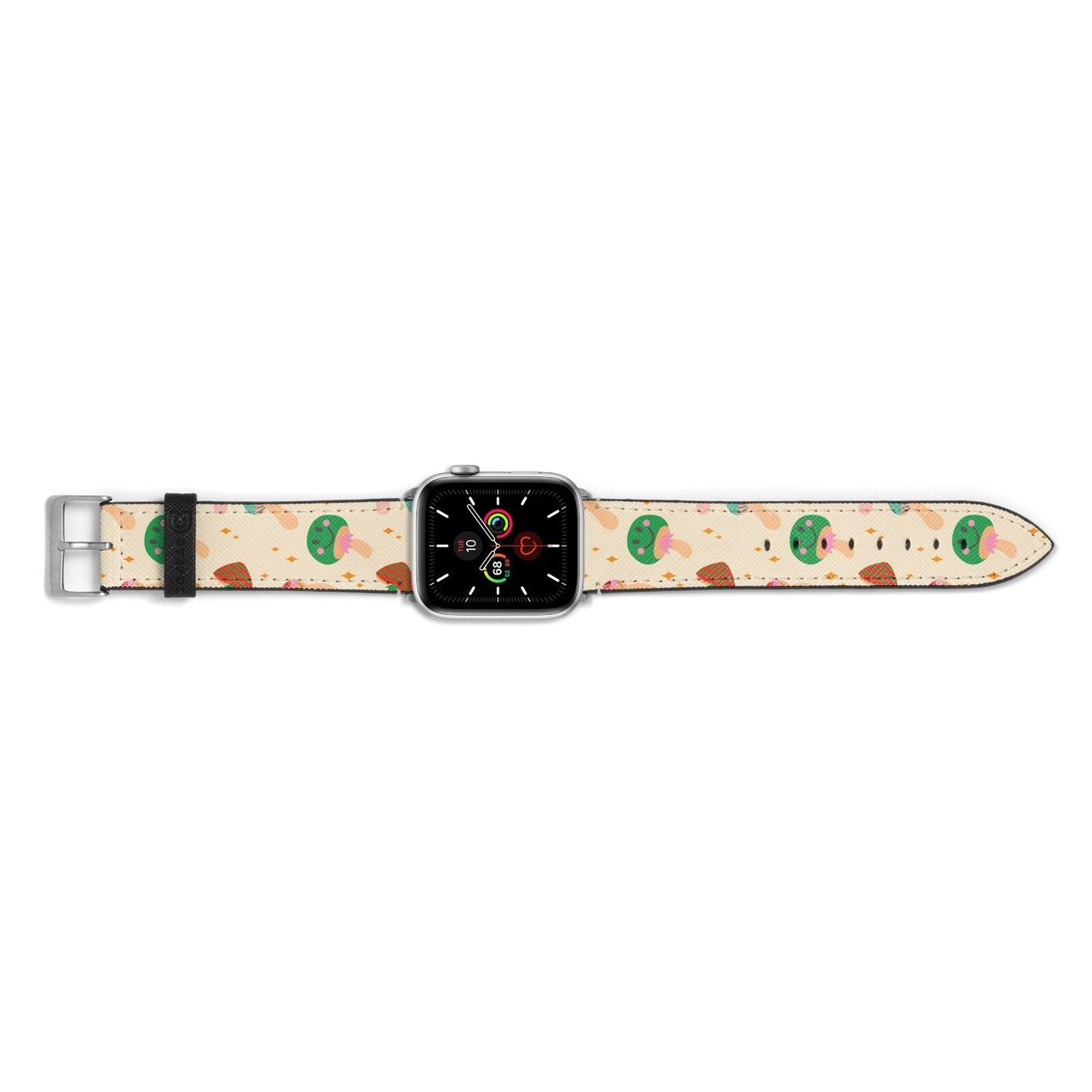 Retro Psychedelic Mushrooms Apple Watch Strap Landscape Image Silver Hardware