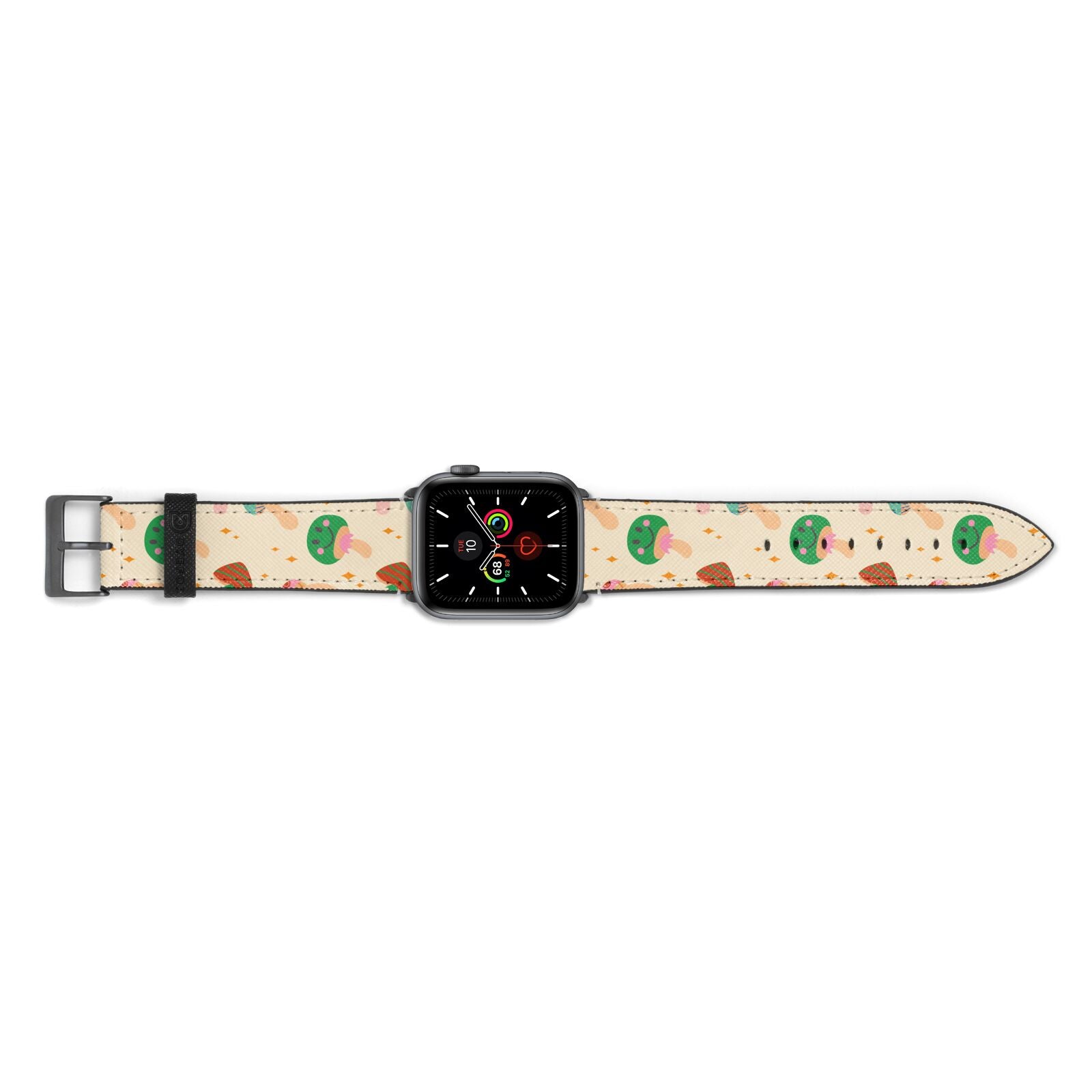 Retro Psychedelic Mushrooms Apple Watch Strap Landscape Image Space Grey Hardware