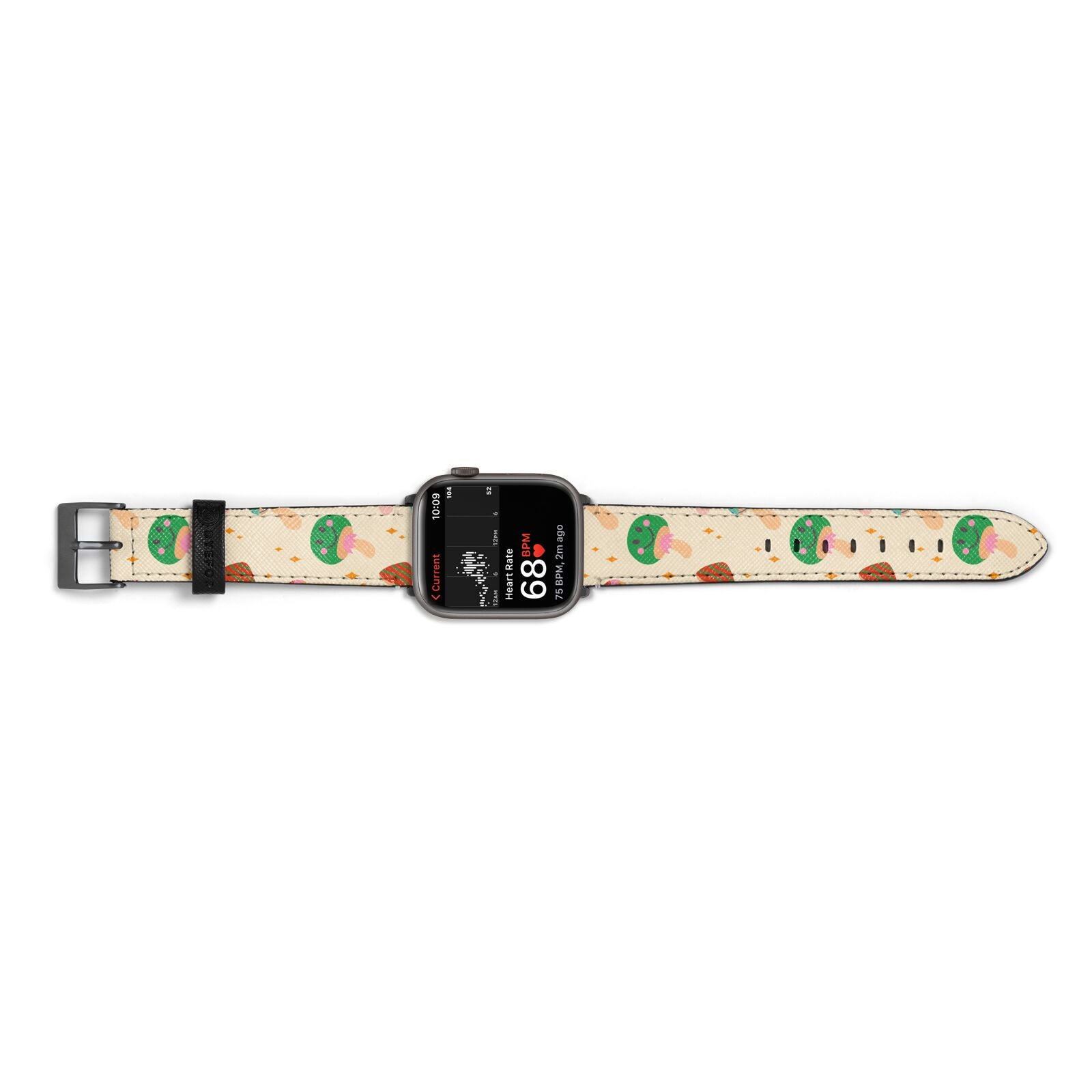 Retro Psychedelic Mushrooms Apple Watch Strap Size 38mm Landscape Image Space Grey Hardware