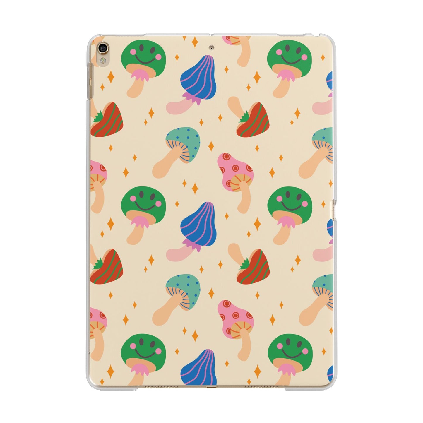 Retro Psychedelic Mushrooms Apple iPad Gold Case