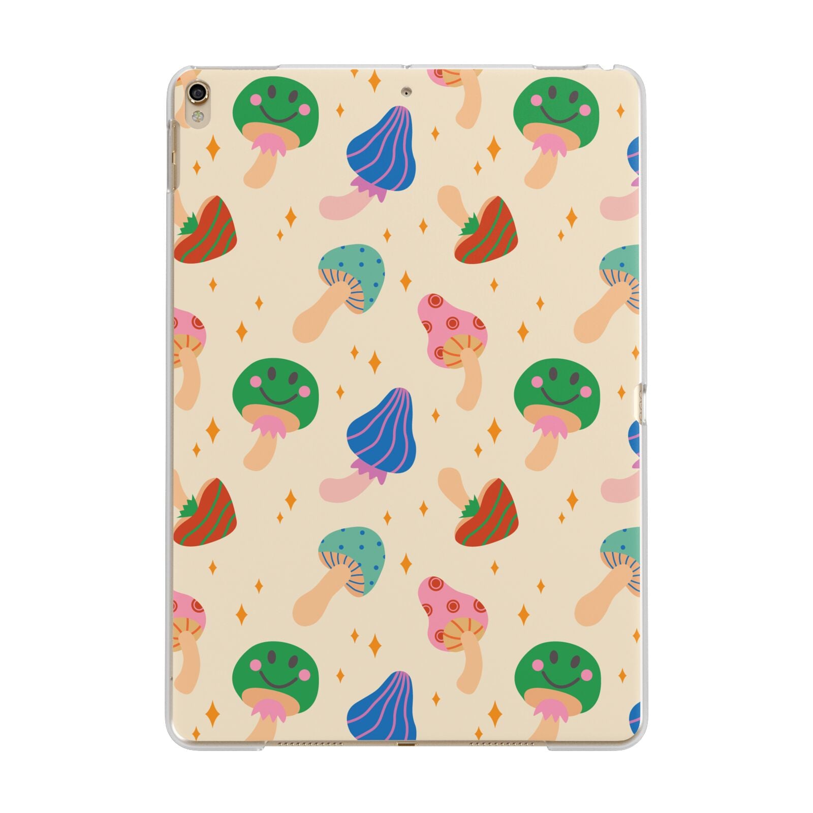 Retro Psychedelic Mushrooms Apple iPad Gold Case