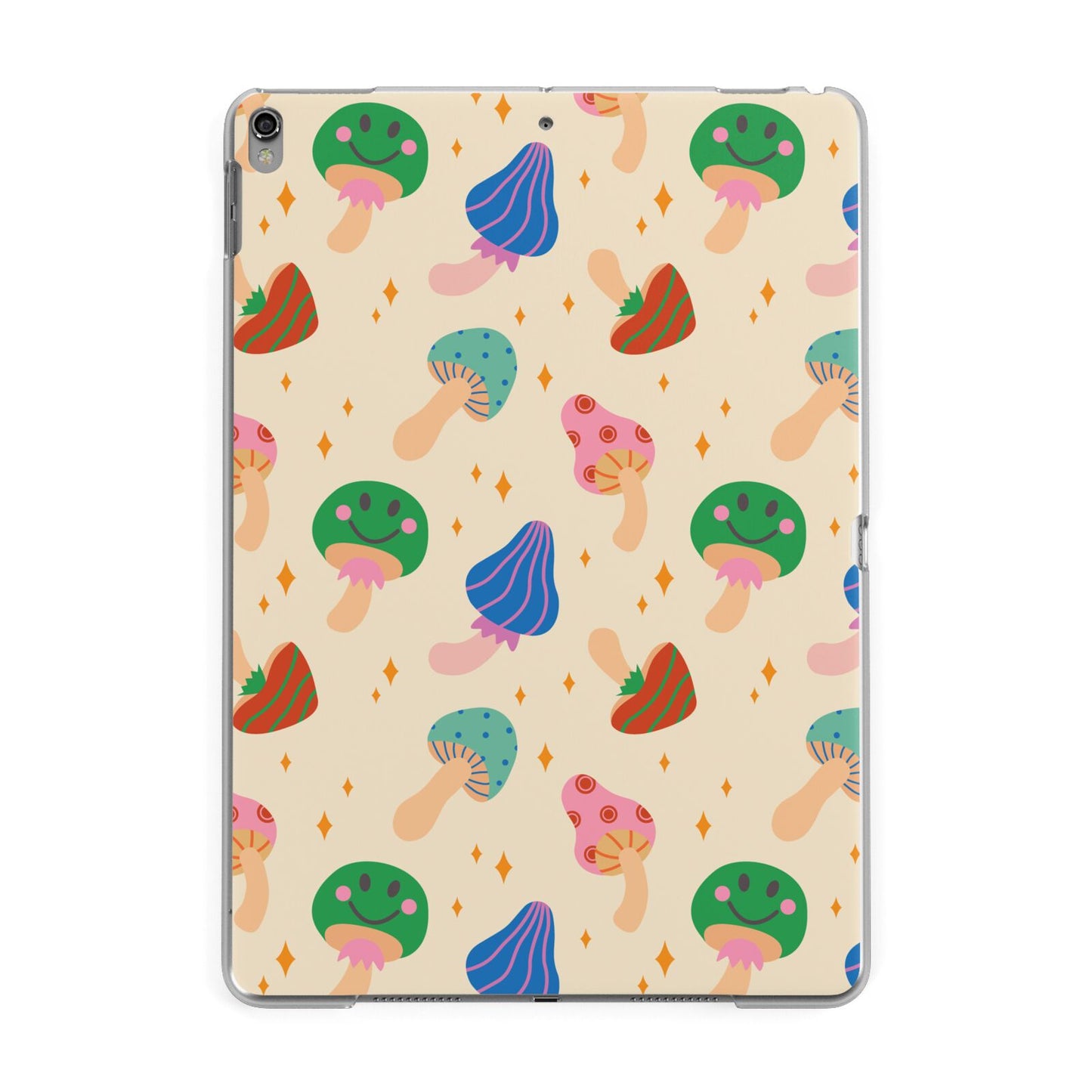 Retro Psychedelic Mushrooms Apple iPad Grey Case