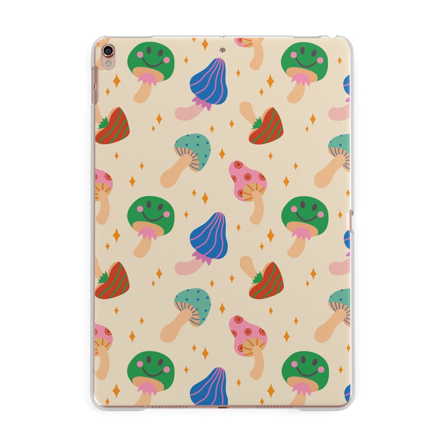 Retro Psychedelic Mushrooms Apple iPad Rose Gold Case