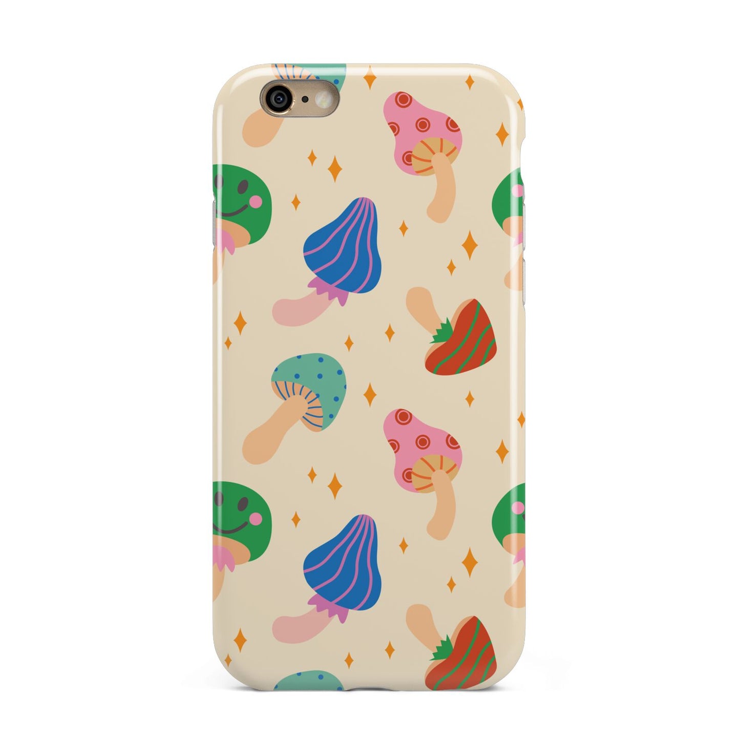 Retro Psychedelic Mushrooms Apple iPhone 6 3D Tough Case