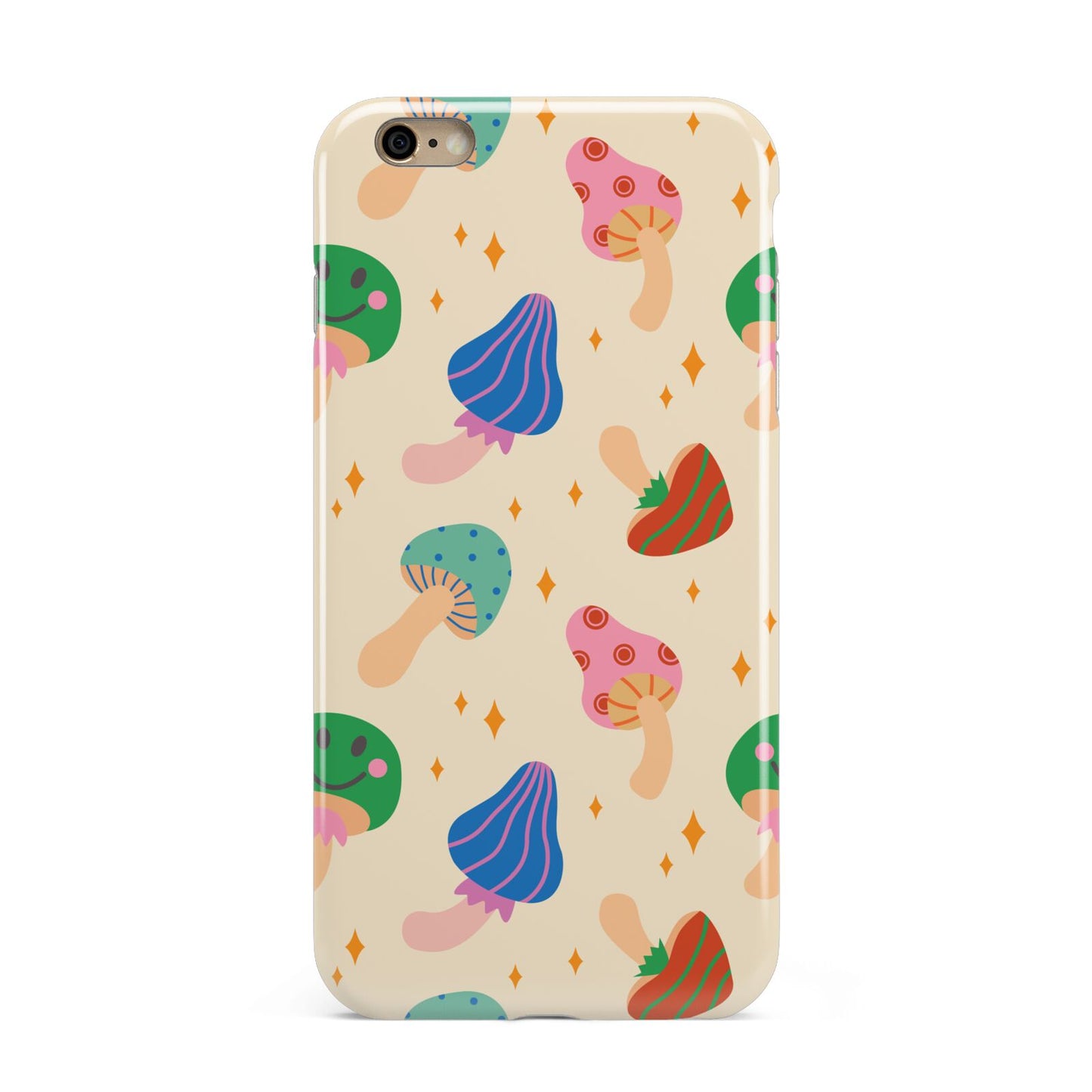 Retro Psychedelic Mushrooms Apple iPhone 6 Plus 3D Tough Case