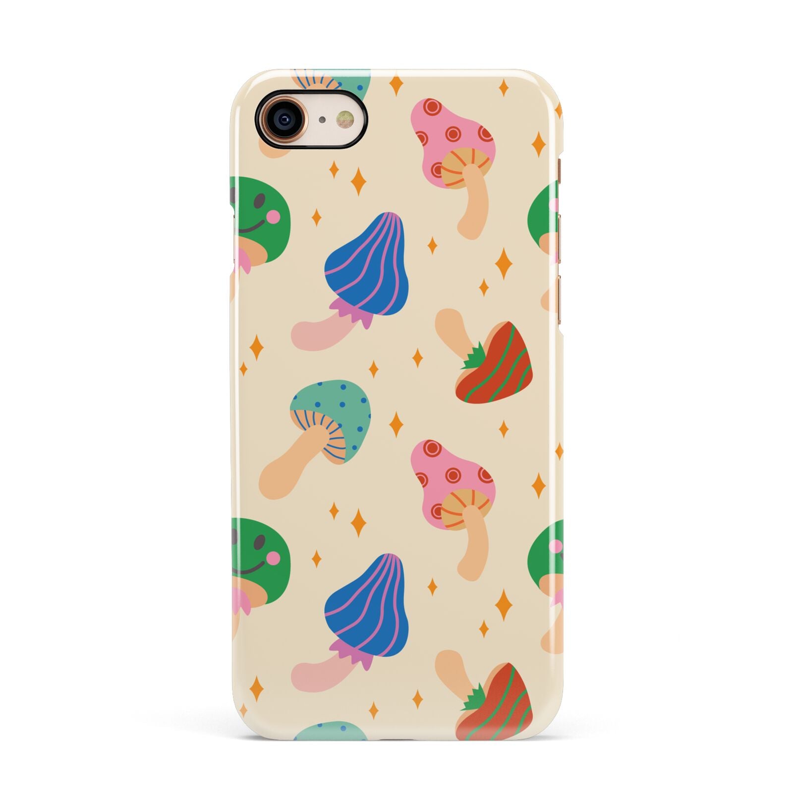 Retro Psychedelic Mushrooms Apple iPhone 7 8 3D Snap Case