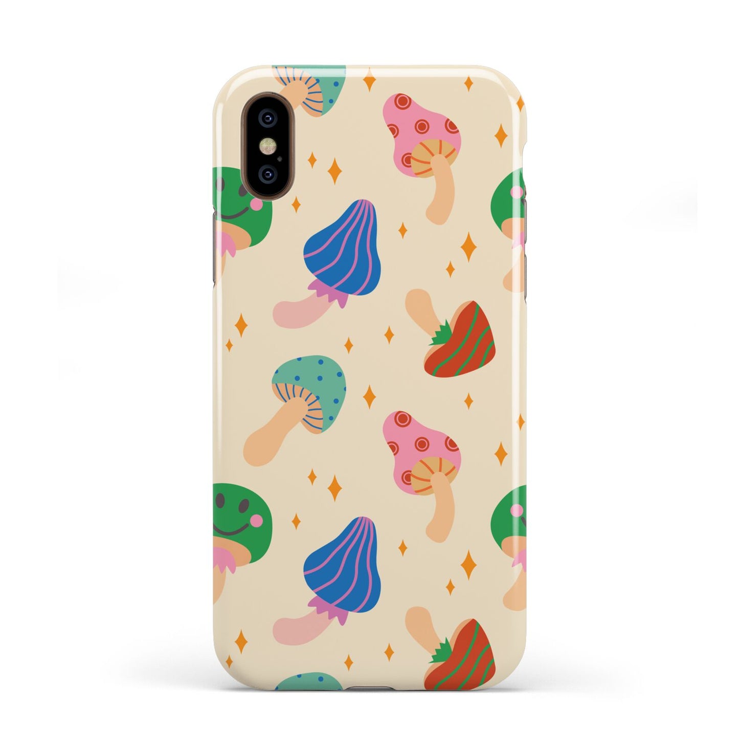 Retro Psychedelic Mushrooms Apple iPhone XS 3D Tough