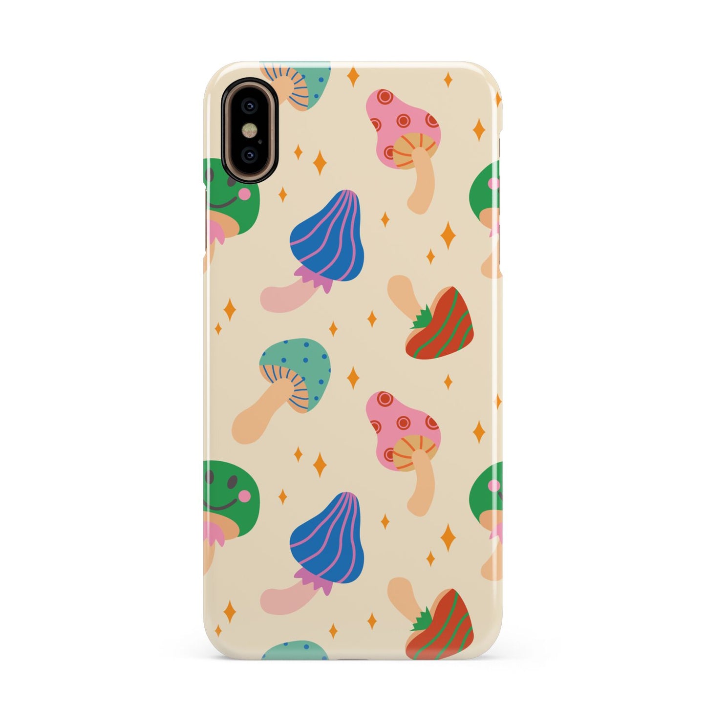 Retro Psychedelic Mushrooms Apple iPhone Xs Max 3D Snap Case