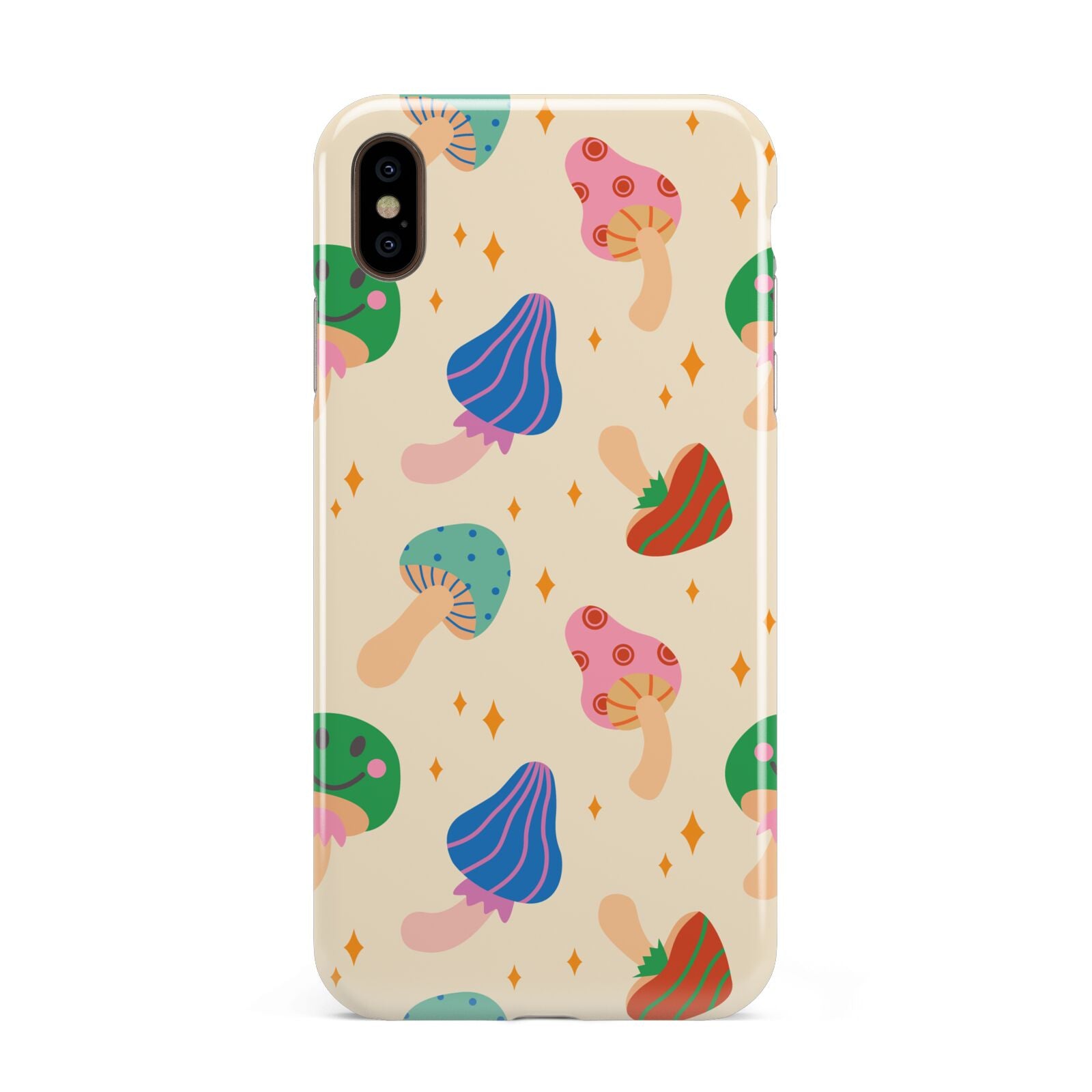 Retro Psychedelic Mushrooms Apple iPhone Xs Max 3D Tough Case