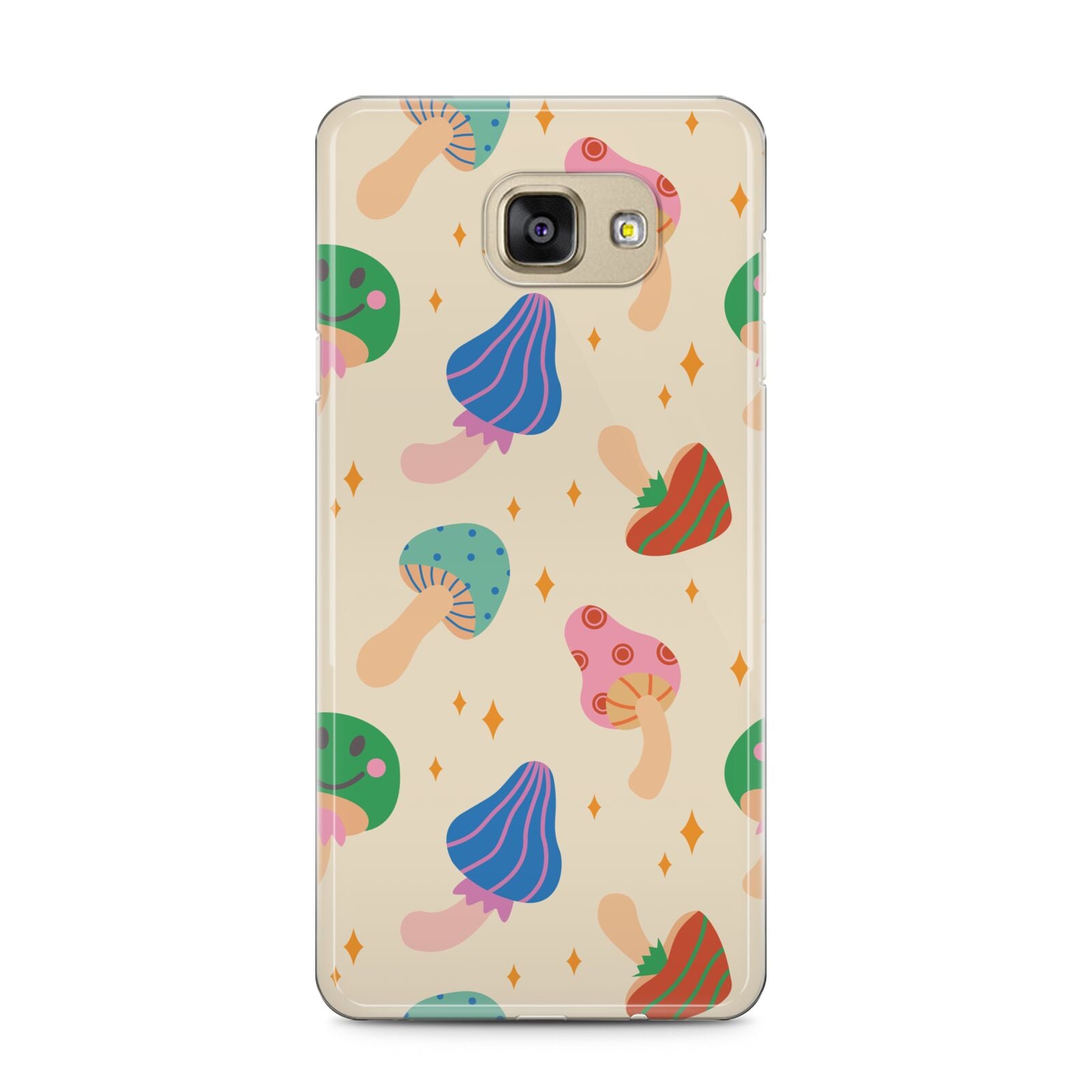 Retro Psychedelic Mushrooms Samsung Galaxy A5 2016 Case on gold phone