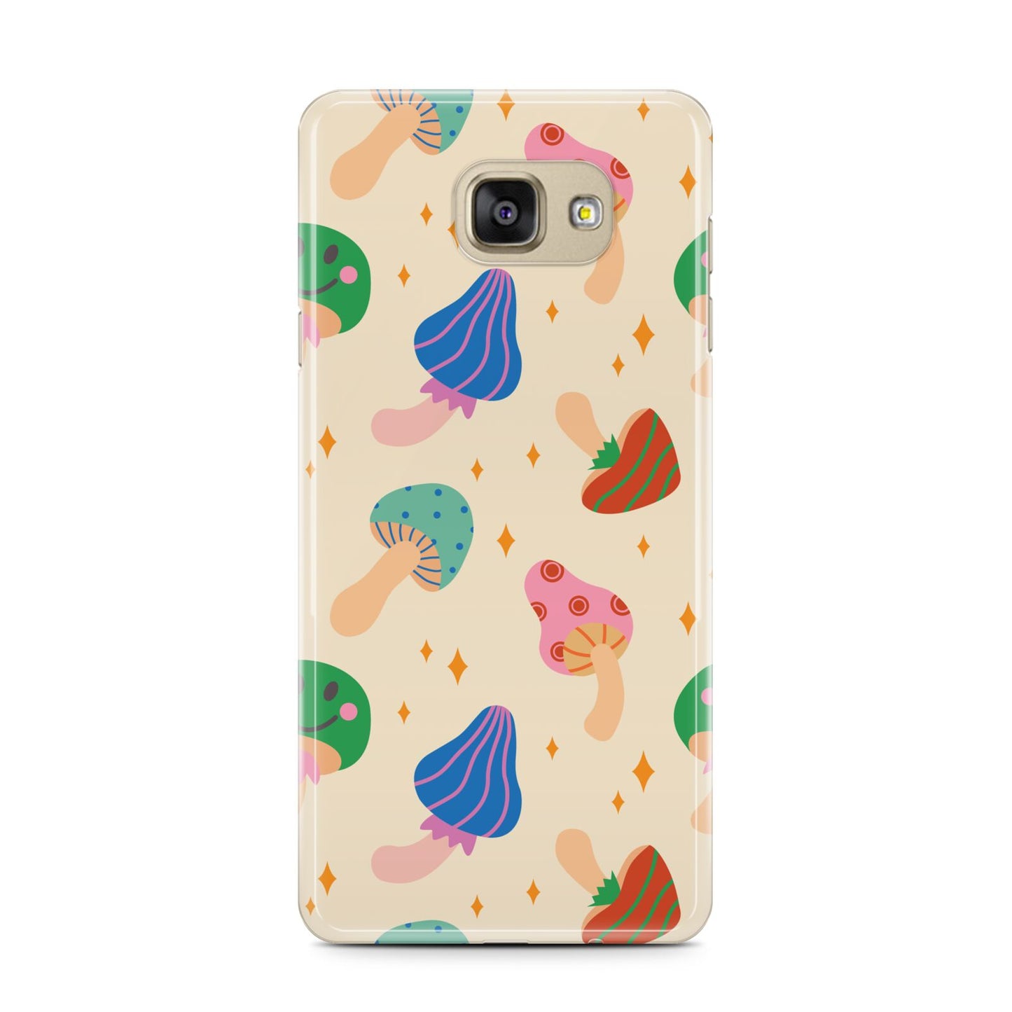 Retro Psychedelic Mushrooms Samsung Galaxy A7 2016 Case on gold phone