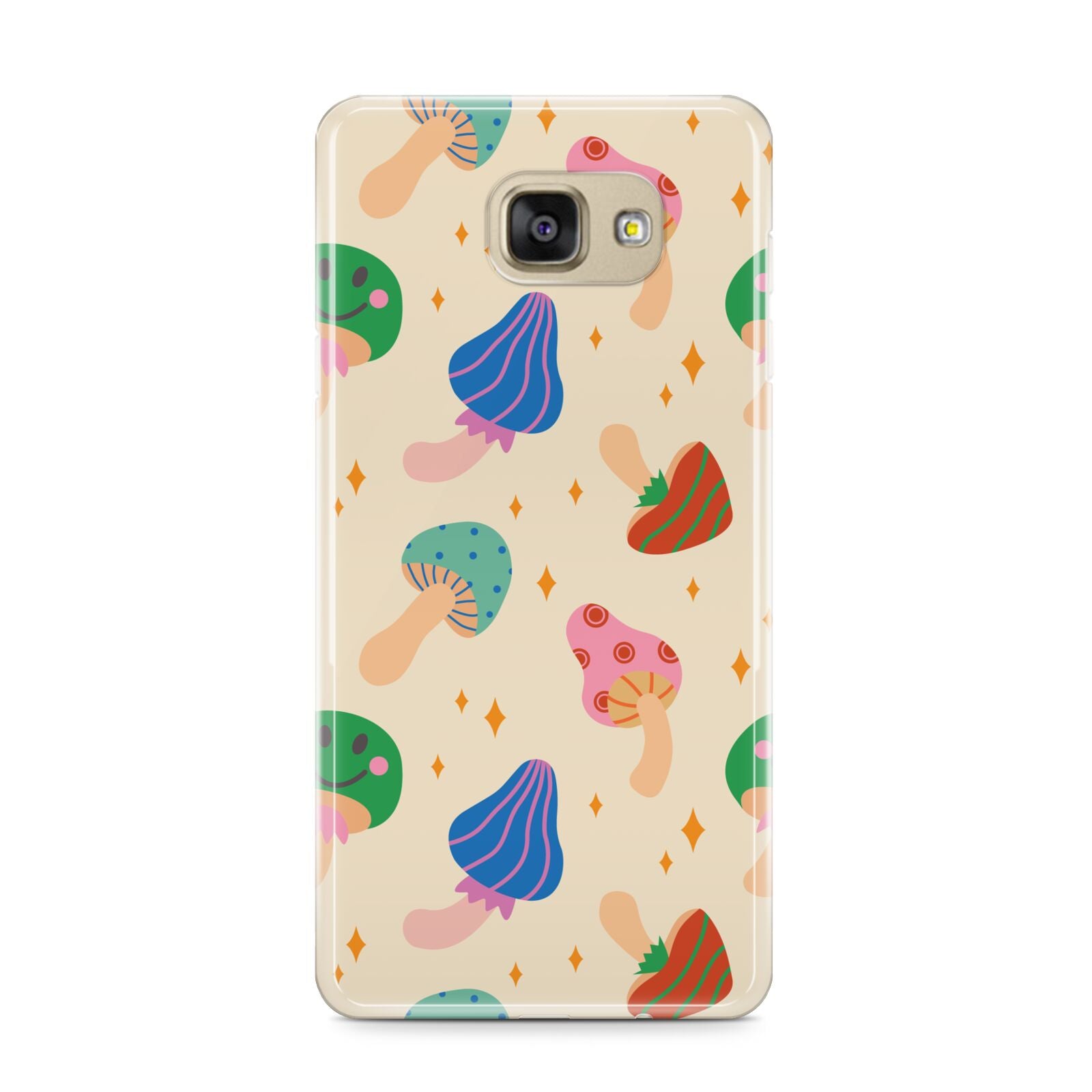 Retro Psychedelic Mushrooms Samsung Galaxy A9 2016 Case on gold phone