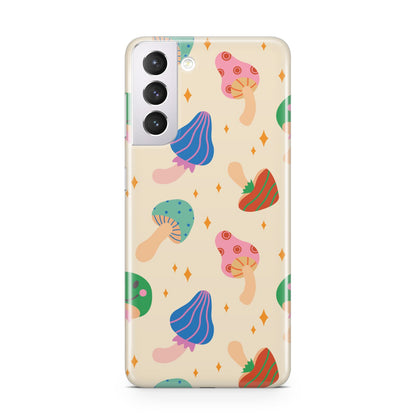 Retro Psychedelic Mushrooms Samsung S21 Case