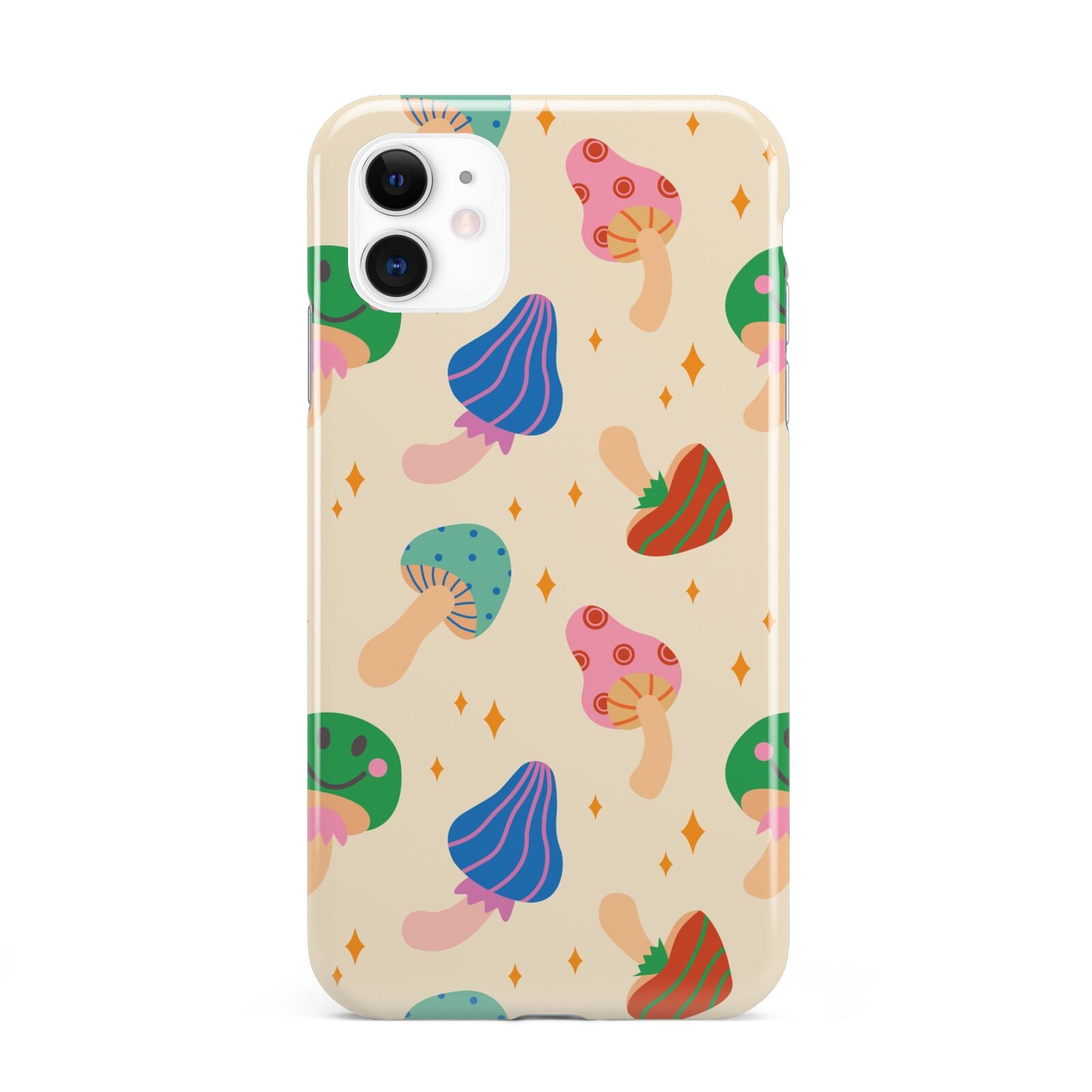 Retro Psychedelic Mushrooms iPhone 11 3D Tough Case