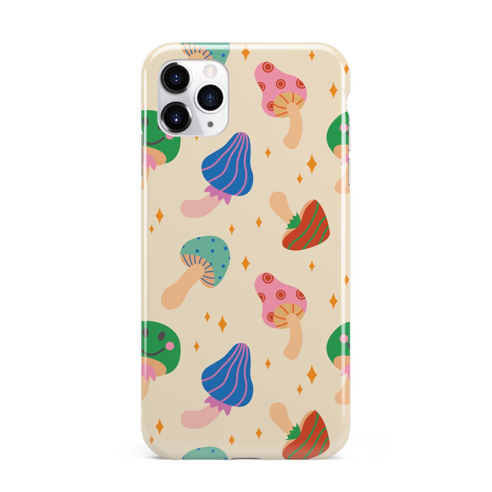 Retro Psychedelic Mushrooms iPhone 11 Pro Max 3D Tough Case