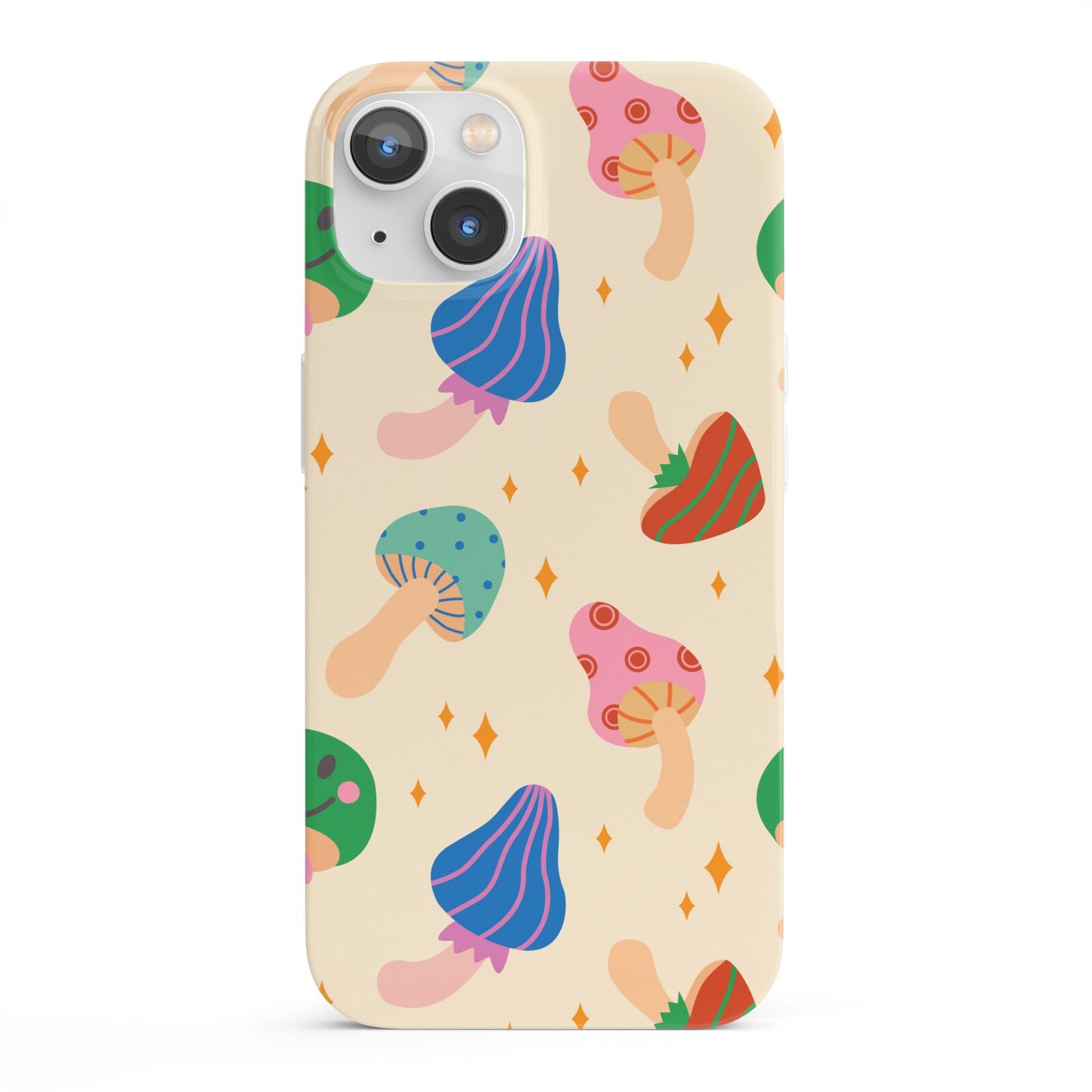 Retro Psychedelic Mushrooms iPhone 13 Full Wrap 3D Snap Case