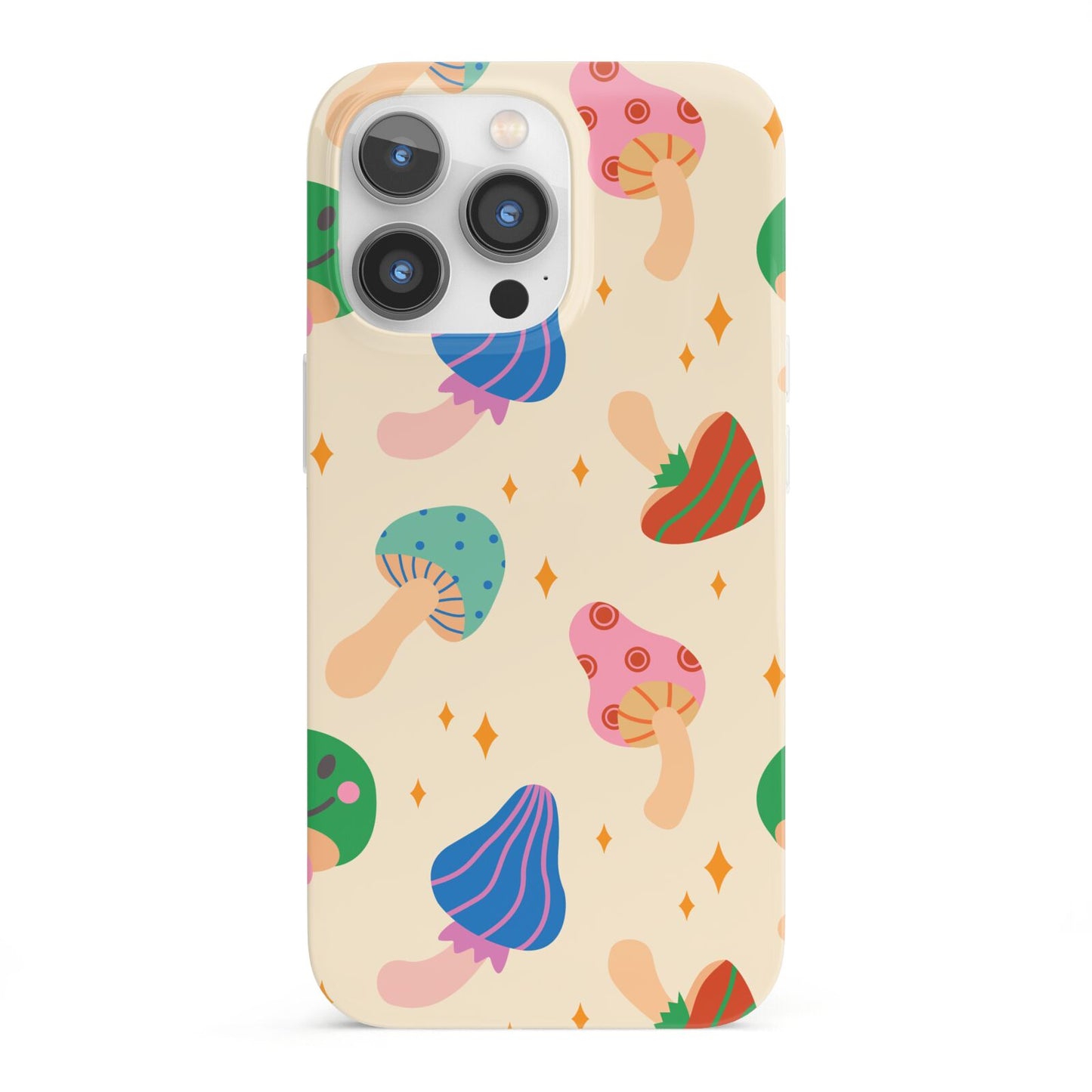 Retro Psychedelic Mushrooms iPhone 13 Pro Full Wrap 3D Snap Case