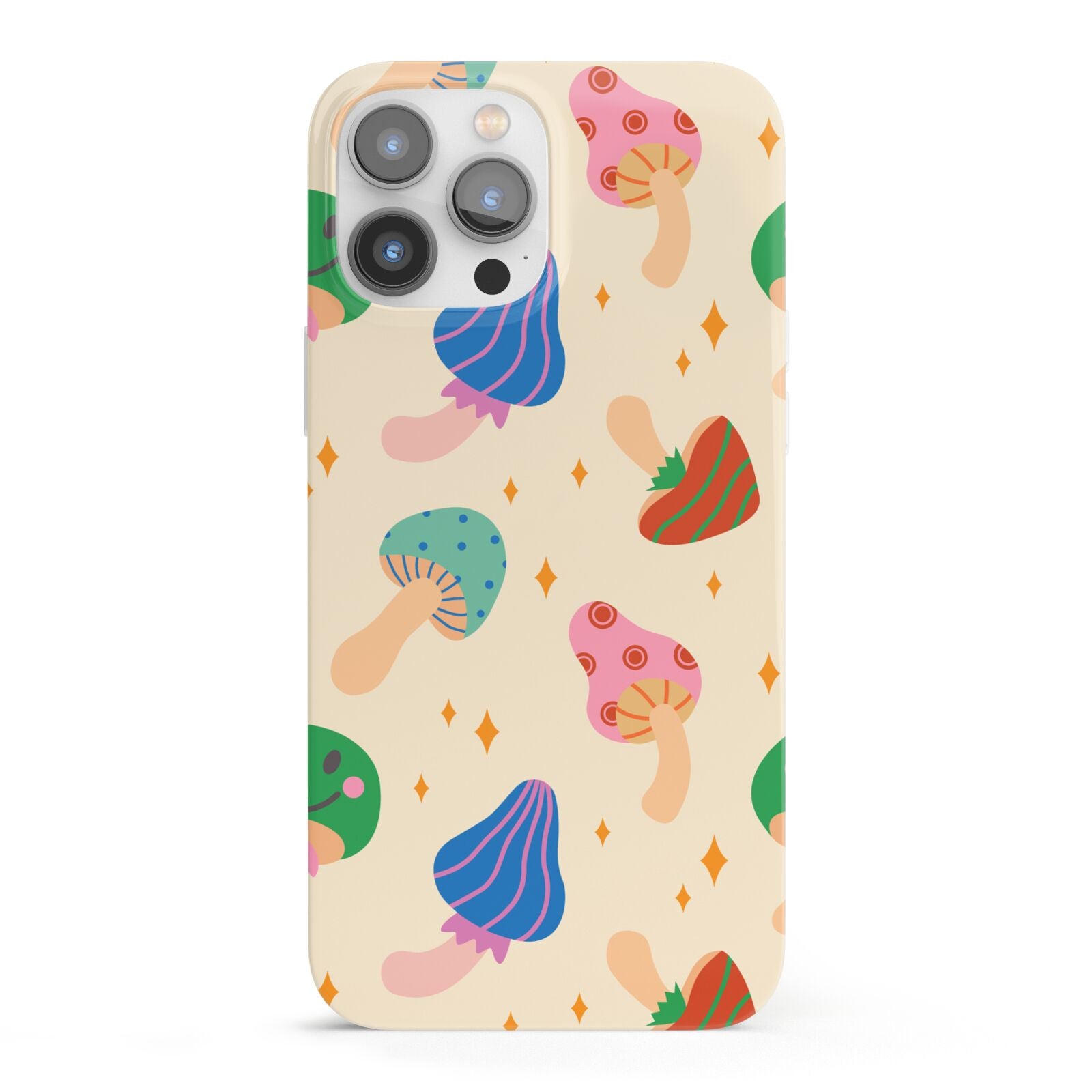 Retro Psychedelic Mushrooms iPhone 13 Pro Max Full Wrap 3D Snap Case