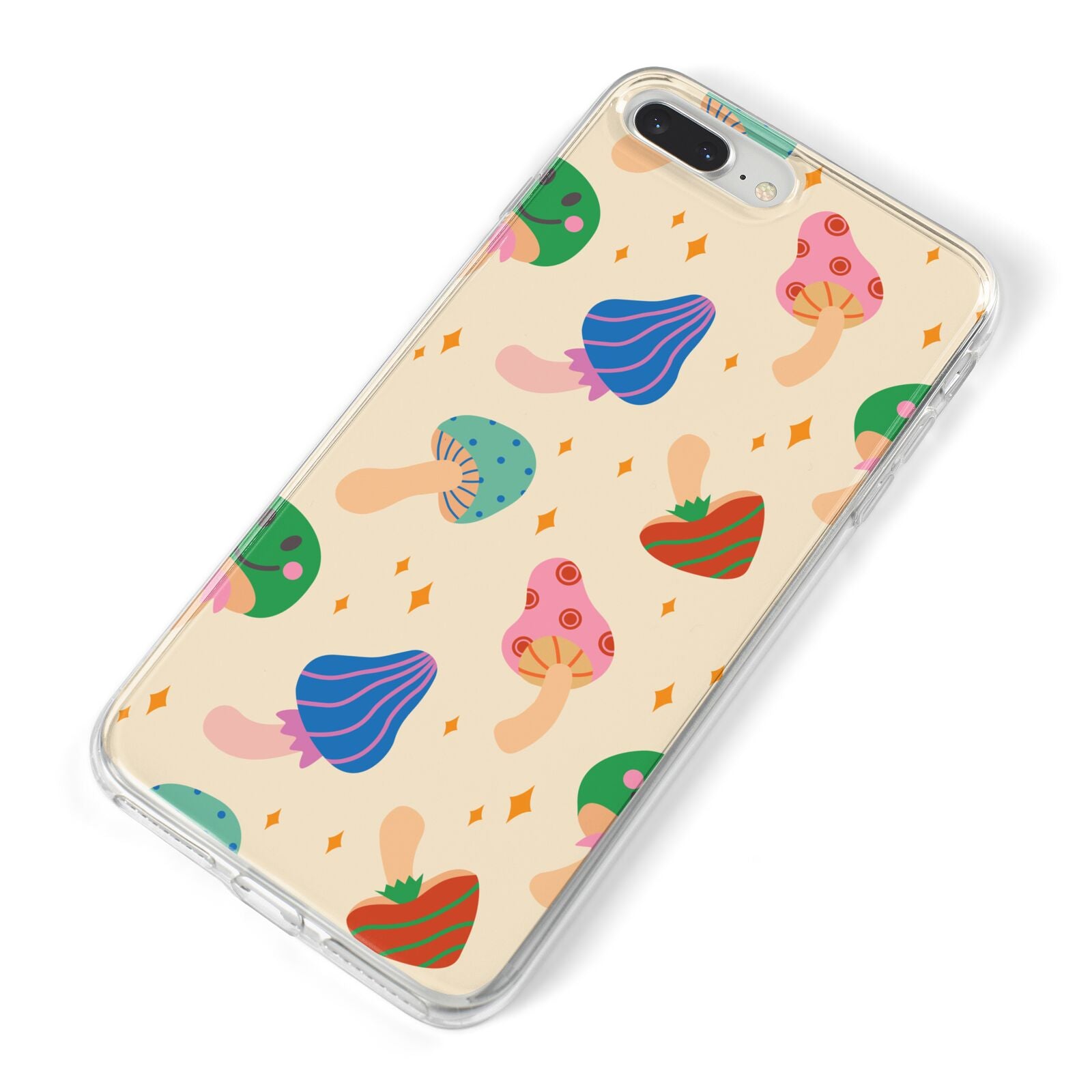 Retro Psychedelic Mushrooms iPhone 8 Plus Bumper Case on Silver iPhone Alternative Image