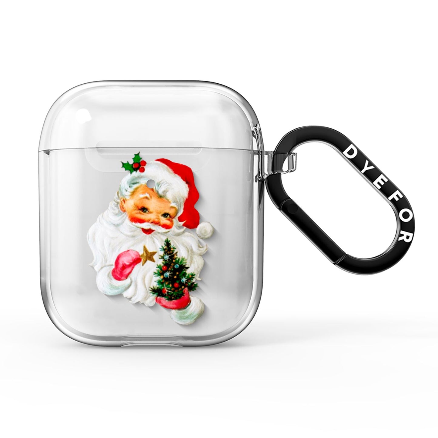 Retro Santa Face AirPods Clear Case