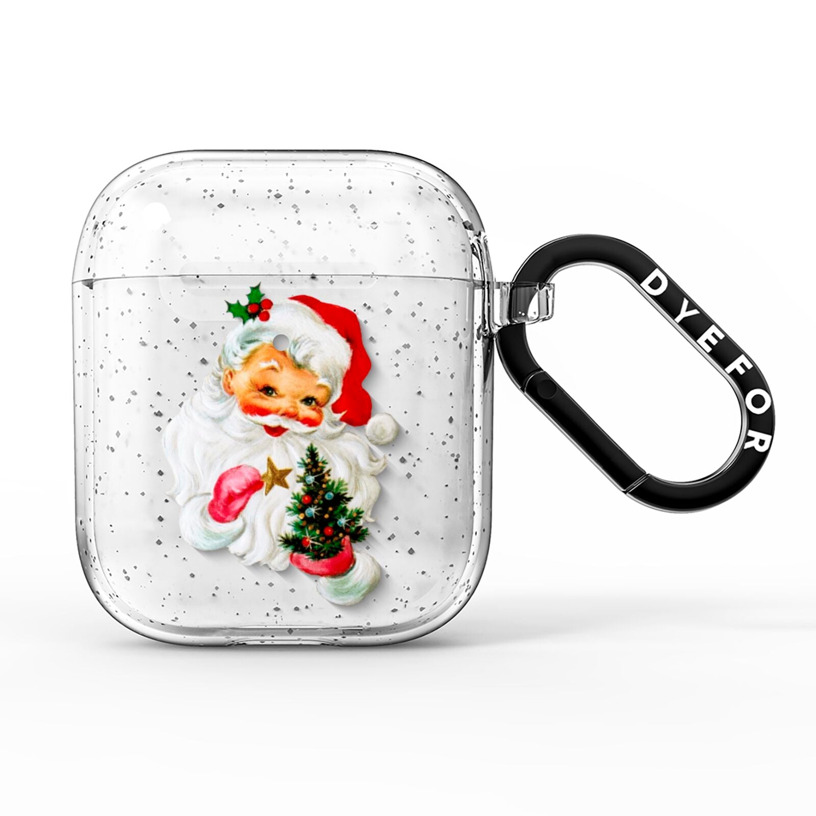 Retro Santa Face AirPods Glitter Case