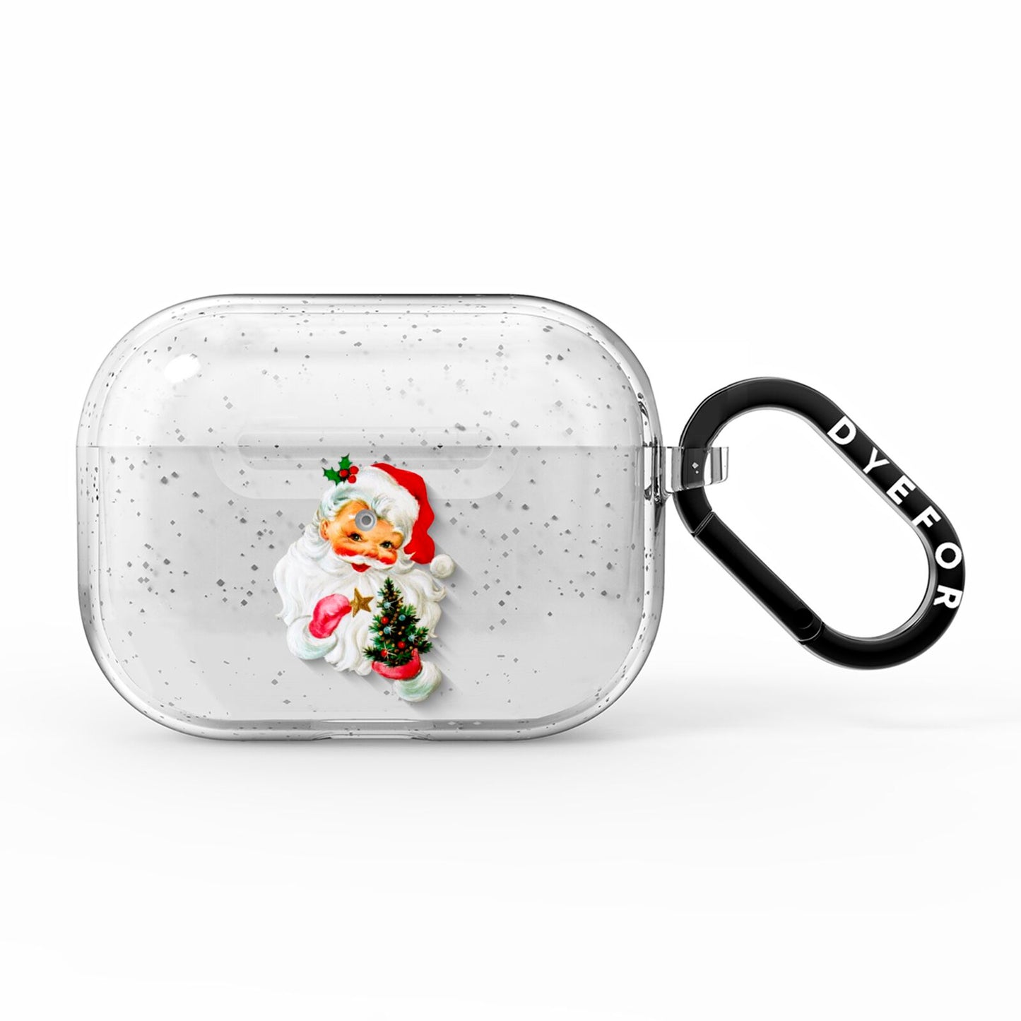 Retro Santa Face AirPods Pro Glitter Case