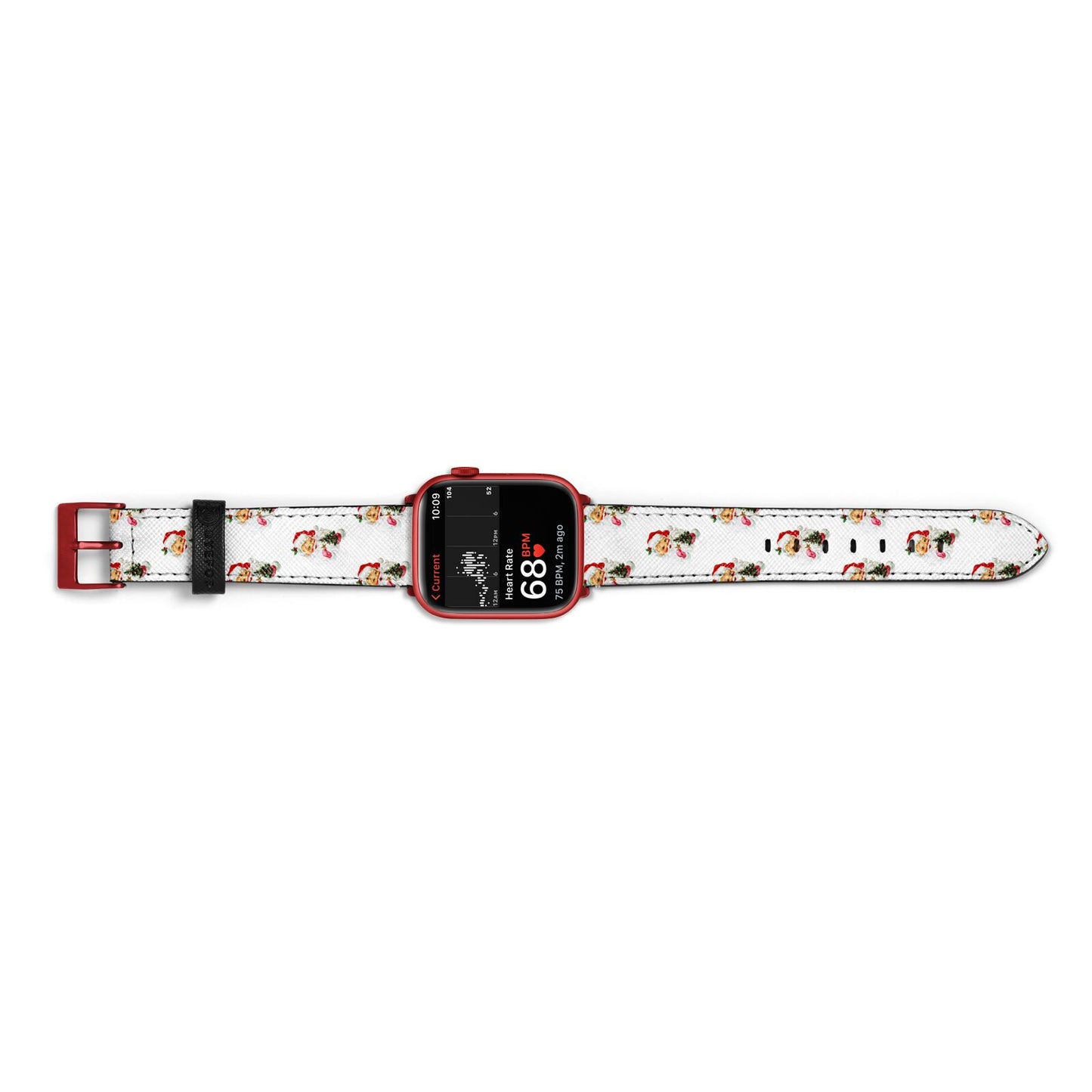 Retro Santa Face Apple Watch Strap Size 38mm Landscape Image Red Hardware