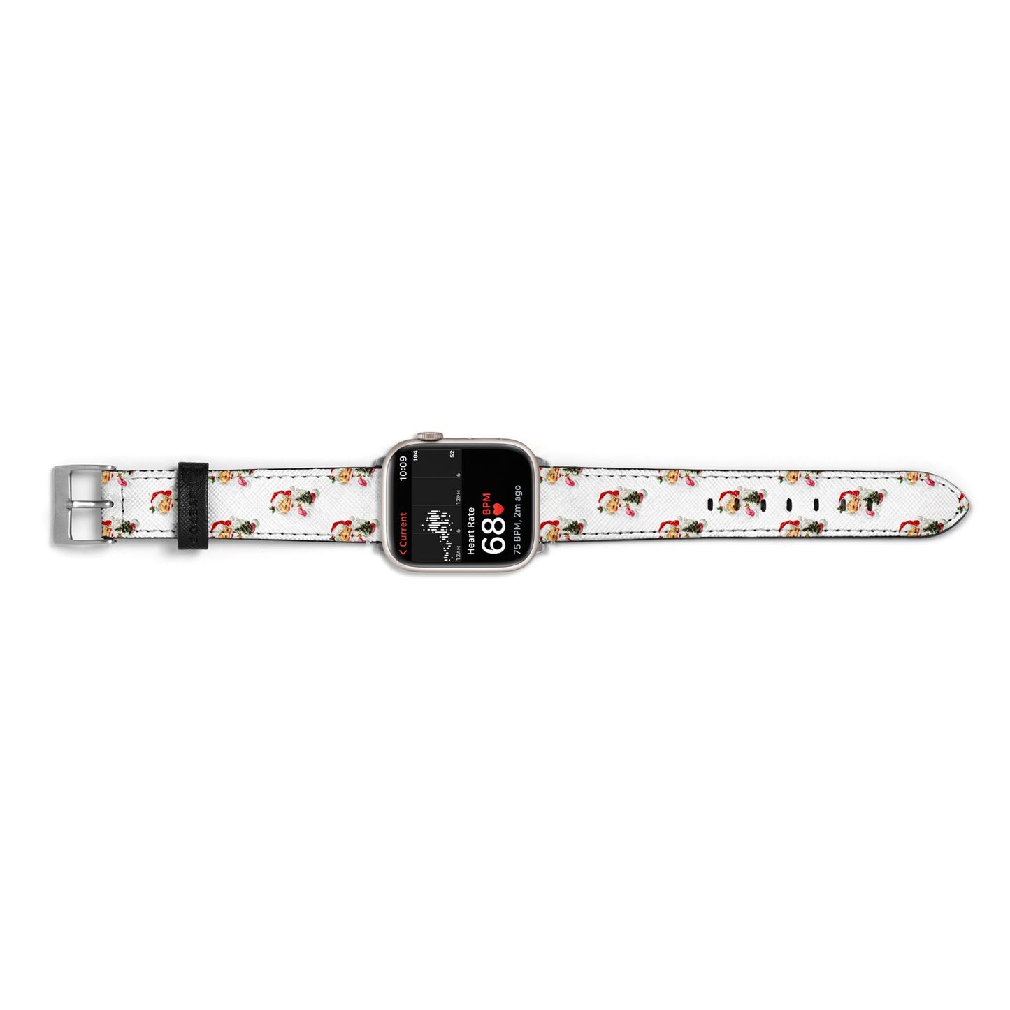 Retro Santa Face Apple Watch Strap Size 38mm Landscape Image Silver Hardware