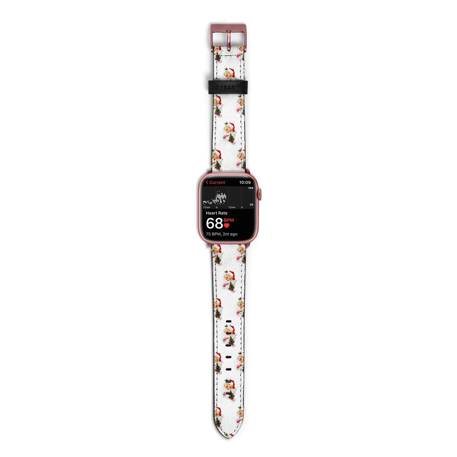 Retro Santa Face Apple Watch Strap Size 38mm with Rose Gold Hardware