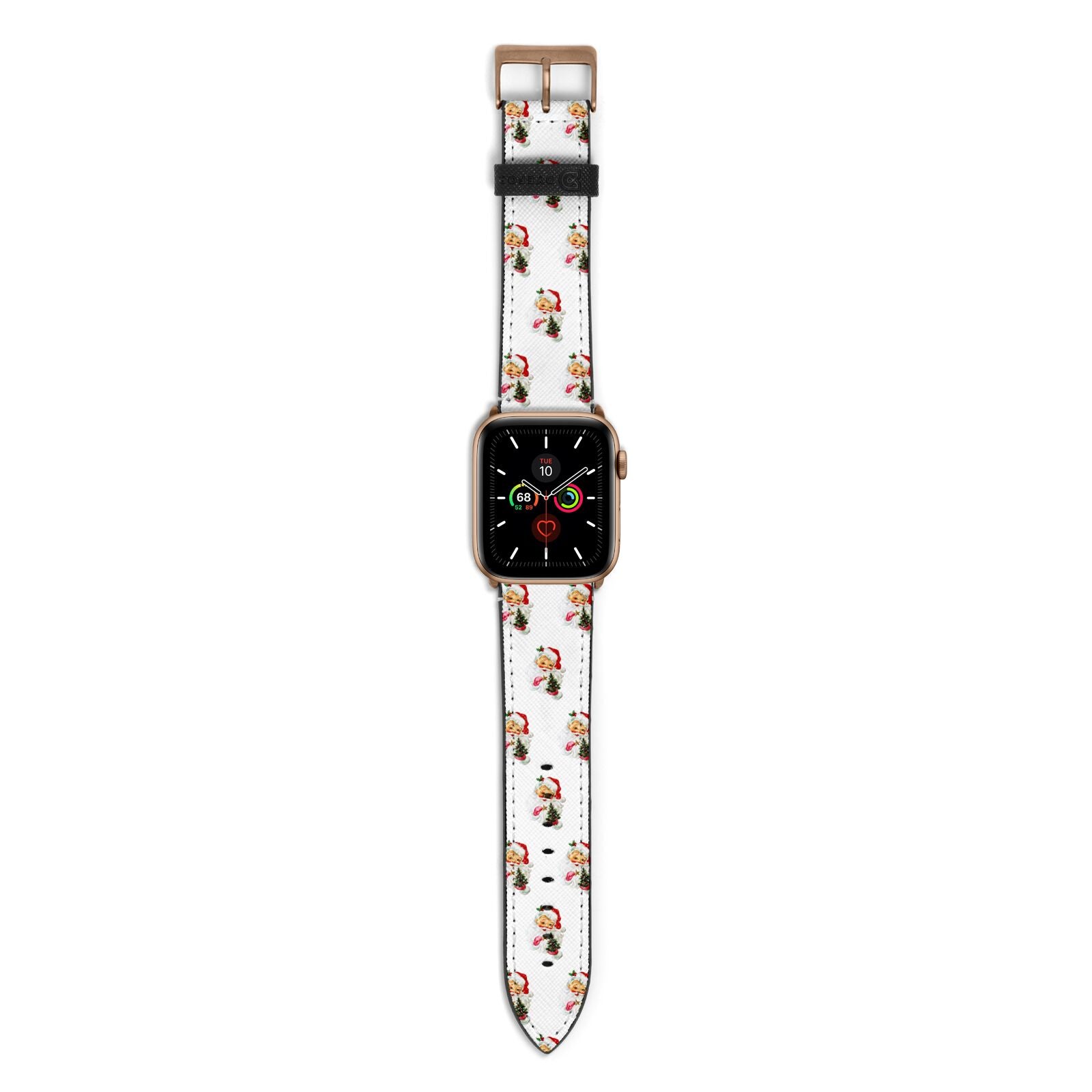 Retro Santa Face Apple Watch Strap with Gold Hardware