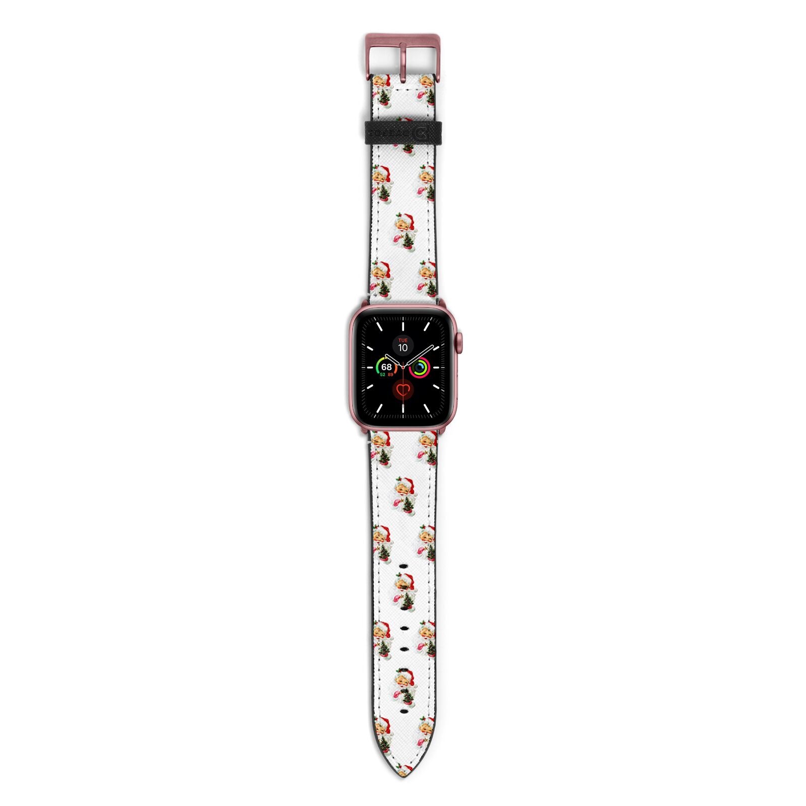 Retro Santa Face Apple Watch Strap with Rose Gold Hardware