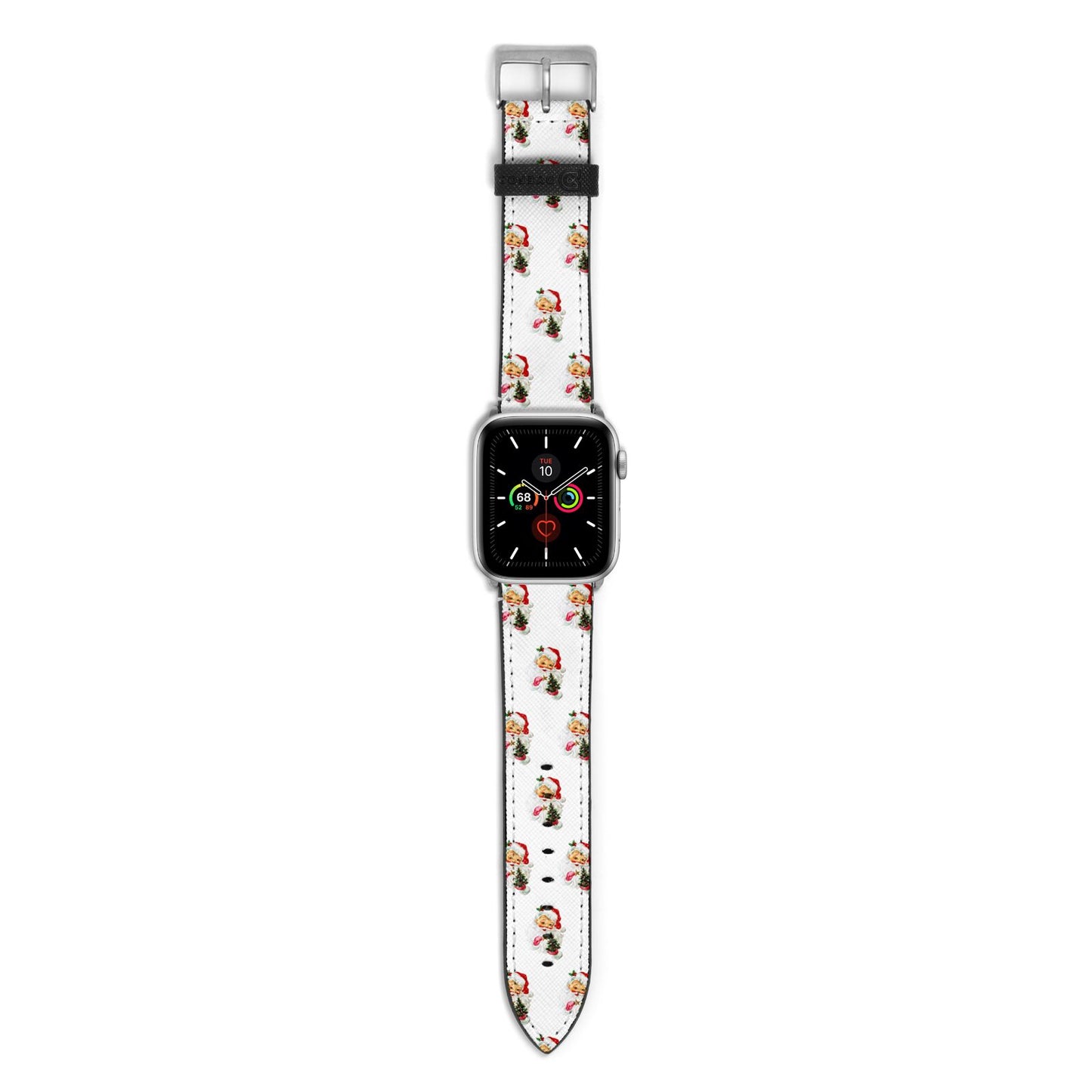 Retro Santa Face Apple Watch Strap with Silver Hardware