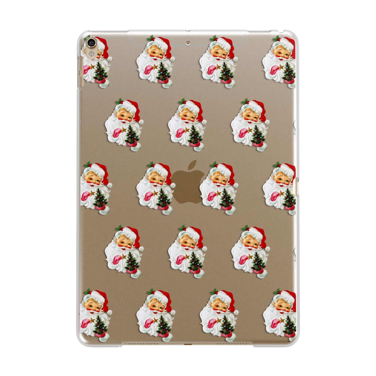 Retro Santa Face Apple iPad Gold Case