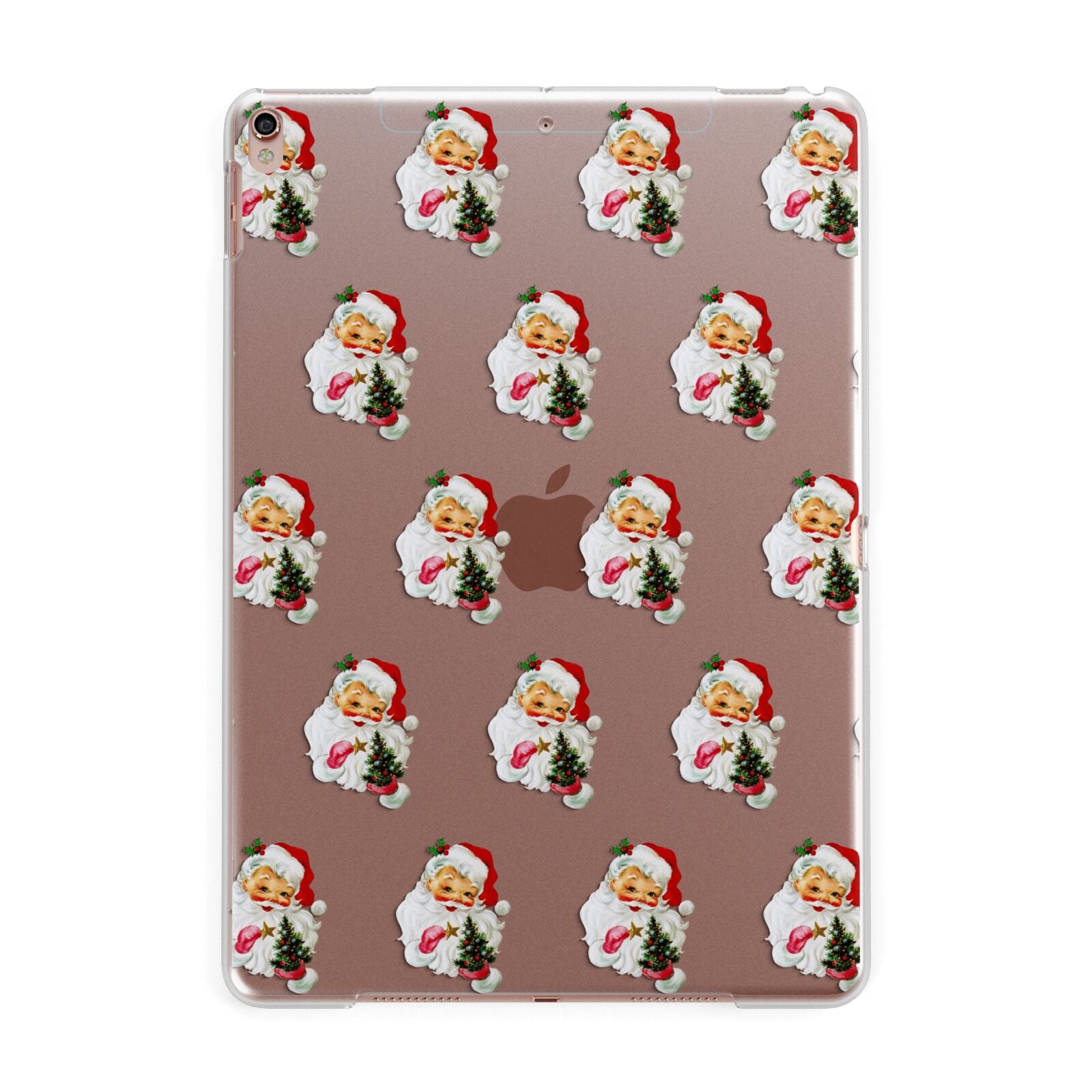 Retro Santa Face Apple iPad Rose Gold Case