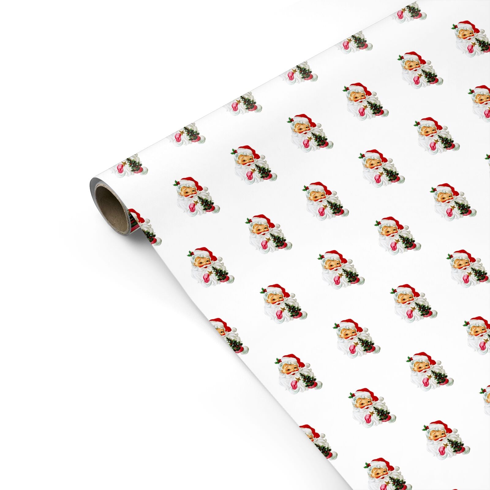 Retro Santa Face Personalised Gift Wrap