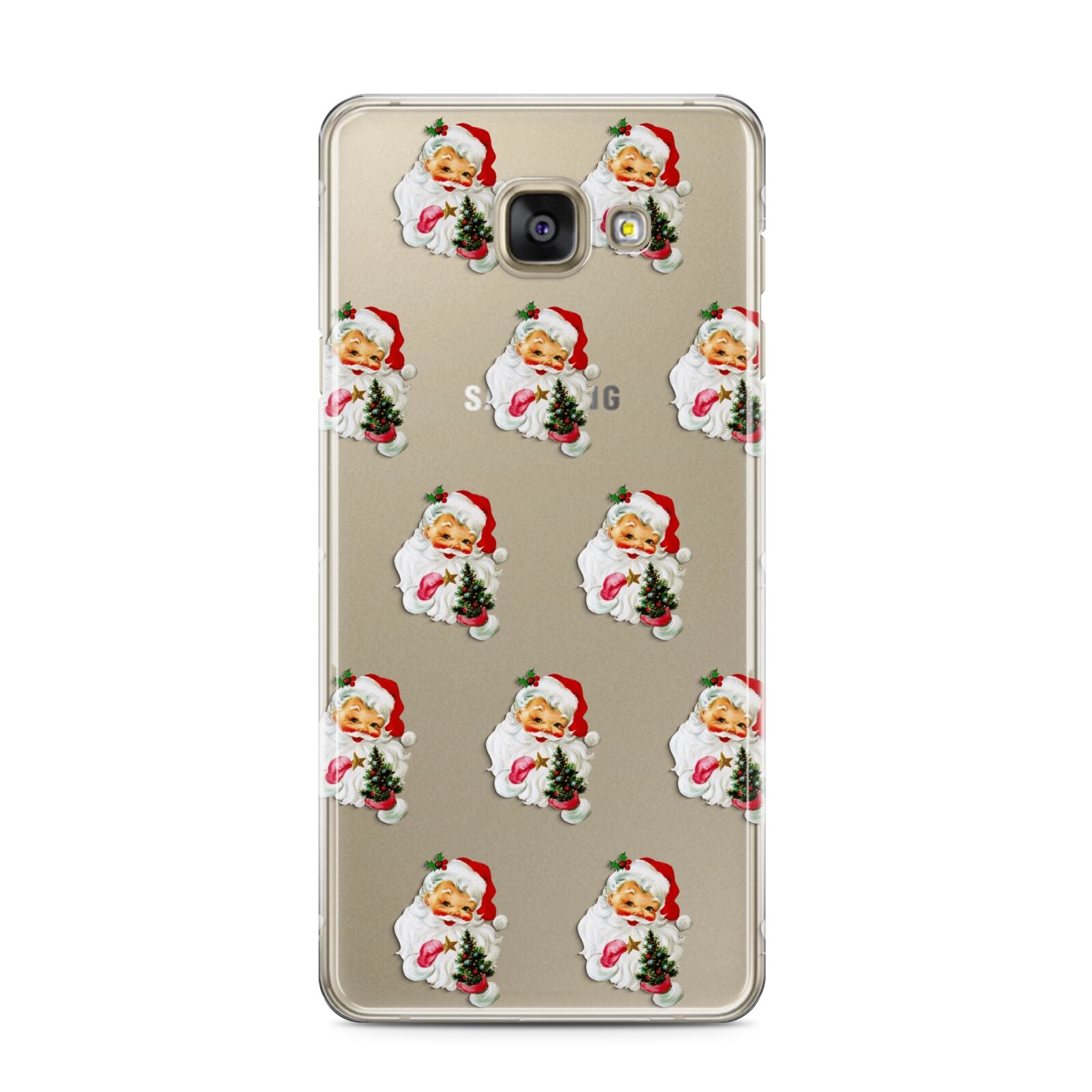 Retro Santa Face Samsung Galaxy A3 2016 Case on gold phone