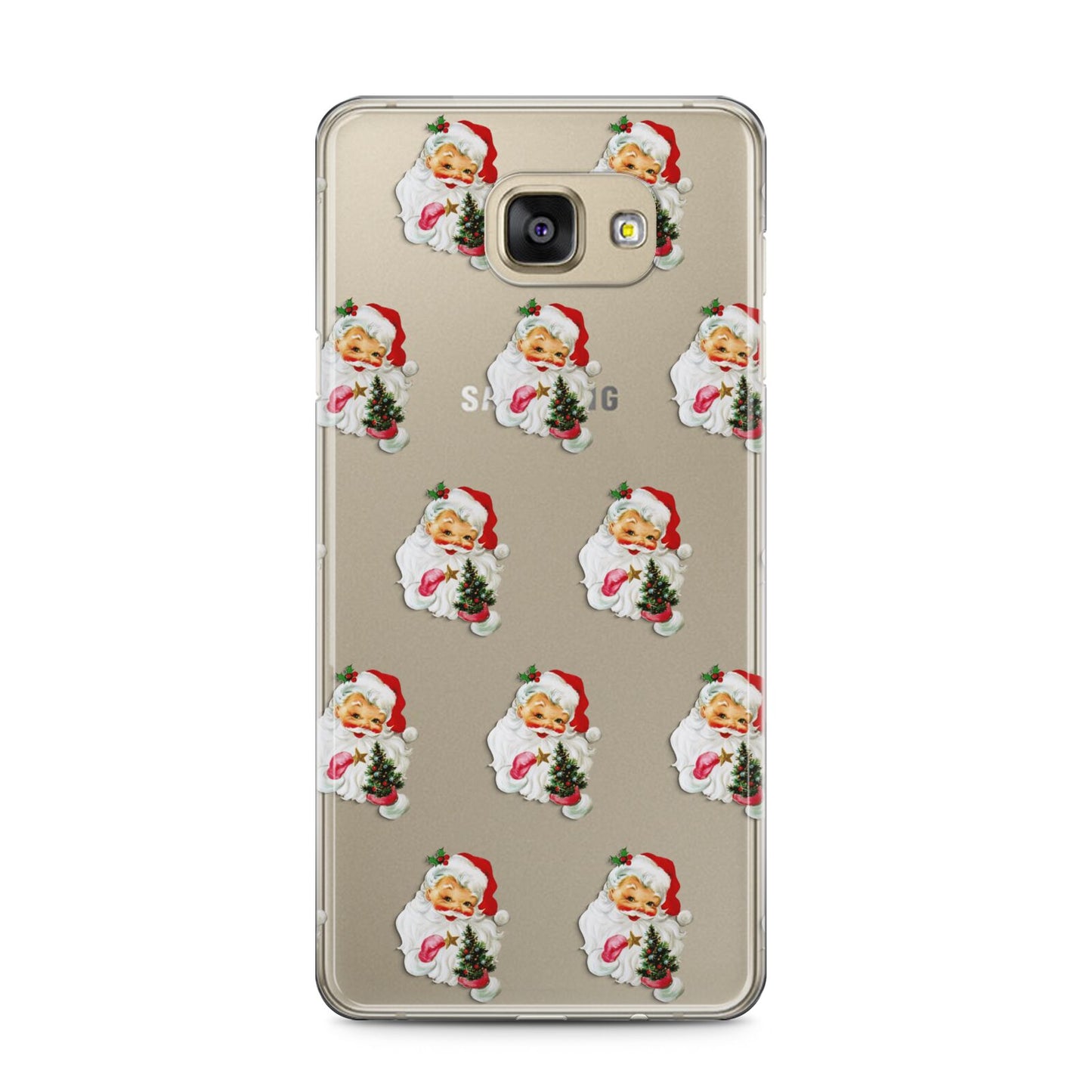 Retro Santa Face Samsung Galaxy A5 2016 Case on gold phone