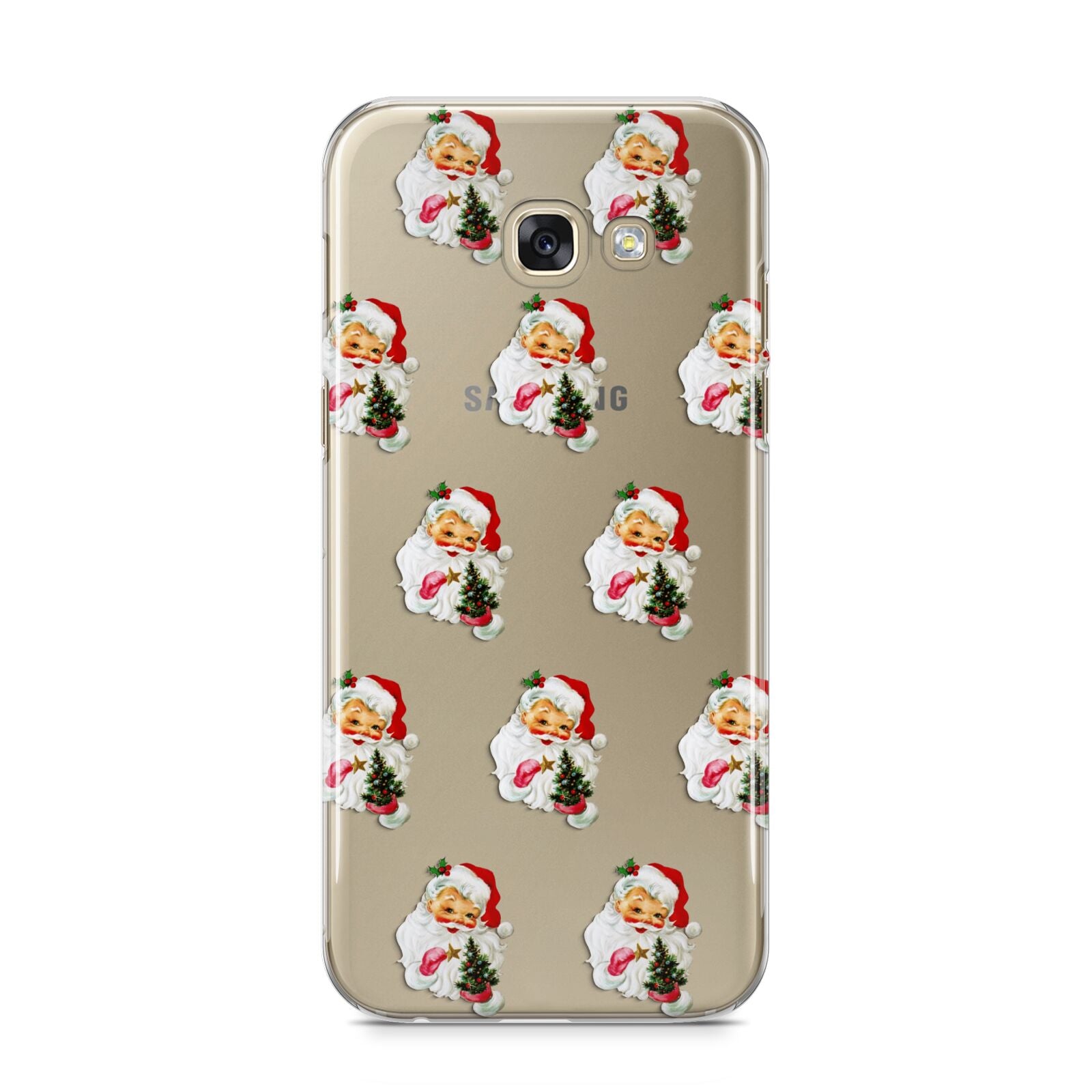 Retro Santa Face Samsung Galaxy A5 2017 Case on gold phone