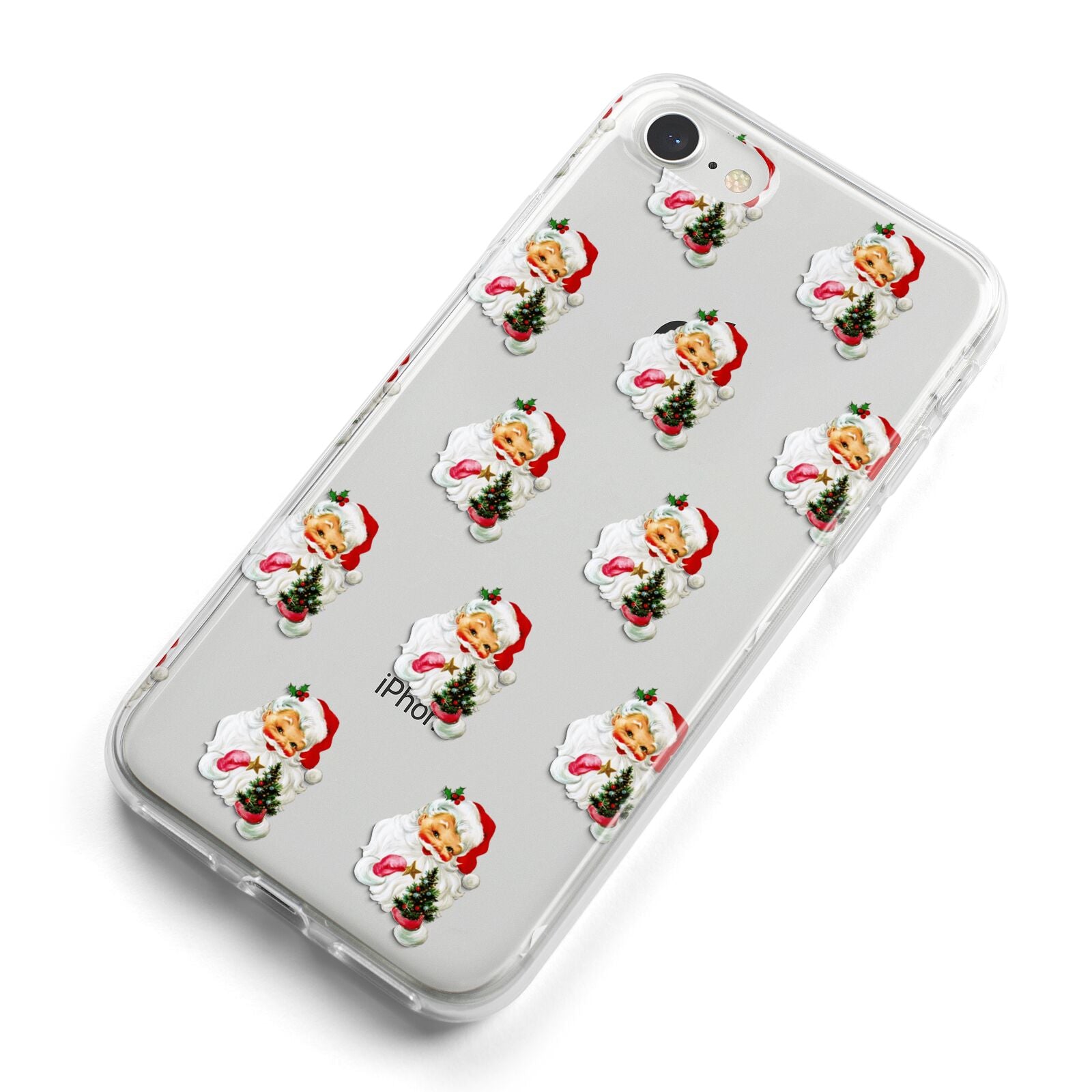 Retro Santa Face iPhone 8 Bumper Case on Silver iPhone Alternative Image