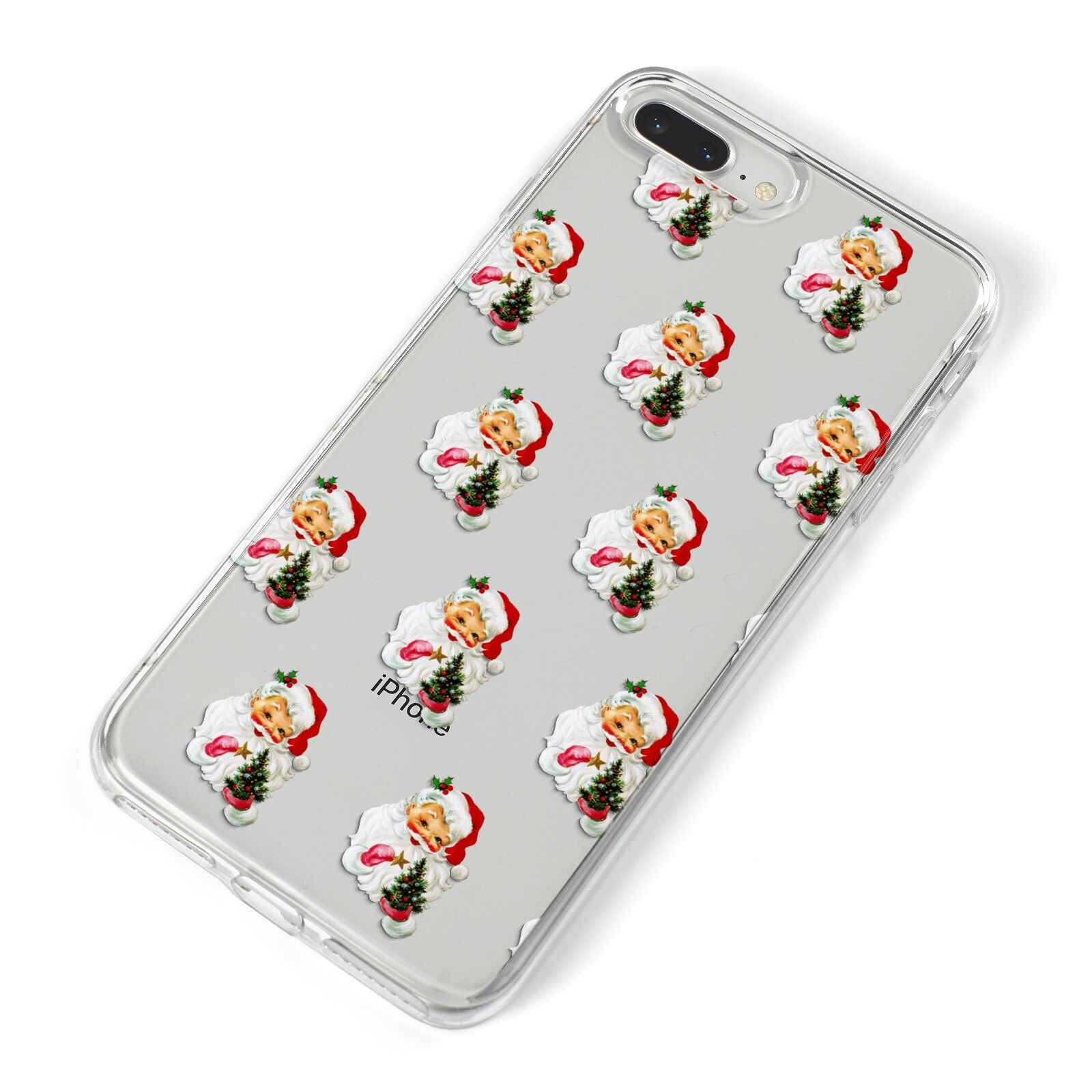 Retro Santa Face iPhone 8 Plus Bumper Case on Silver iPhone Alternative Image