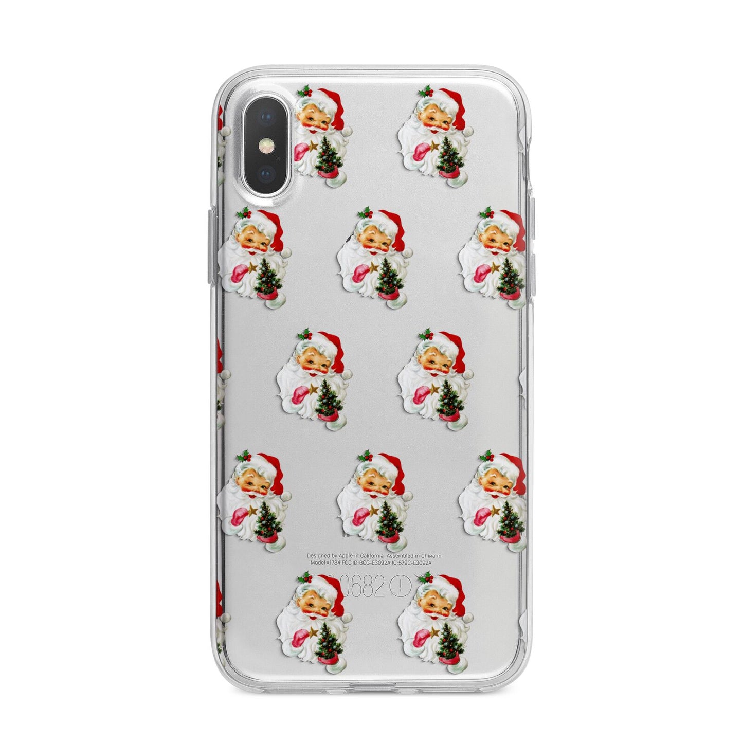 Retro Santa Face iPhone X Bumper Case on Silver iPhone Alternative Image 1