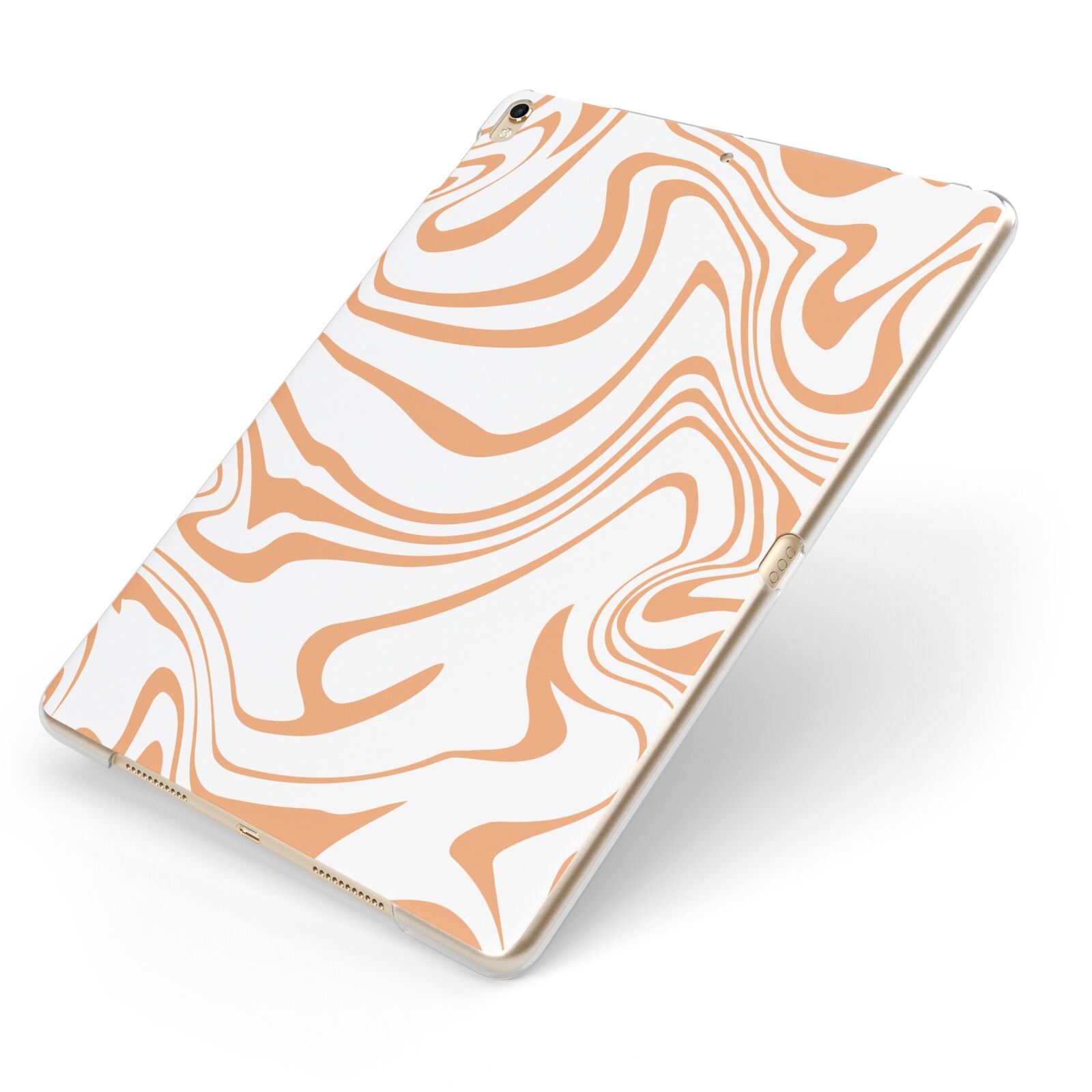 Retro Swirl Apple iPad Case on Gold iPad Side View