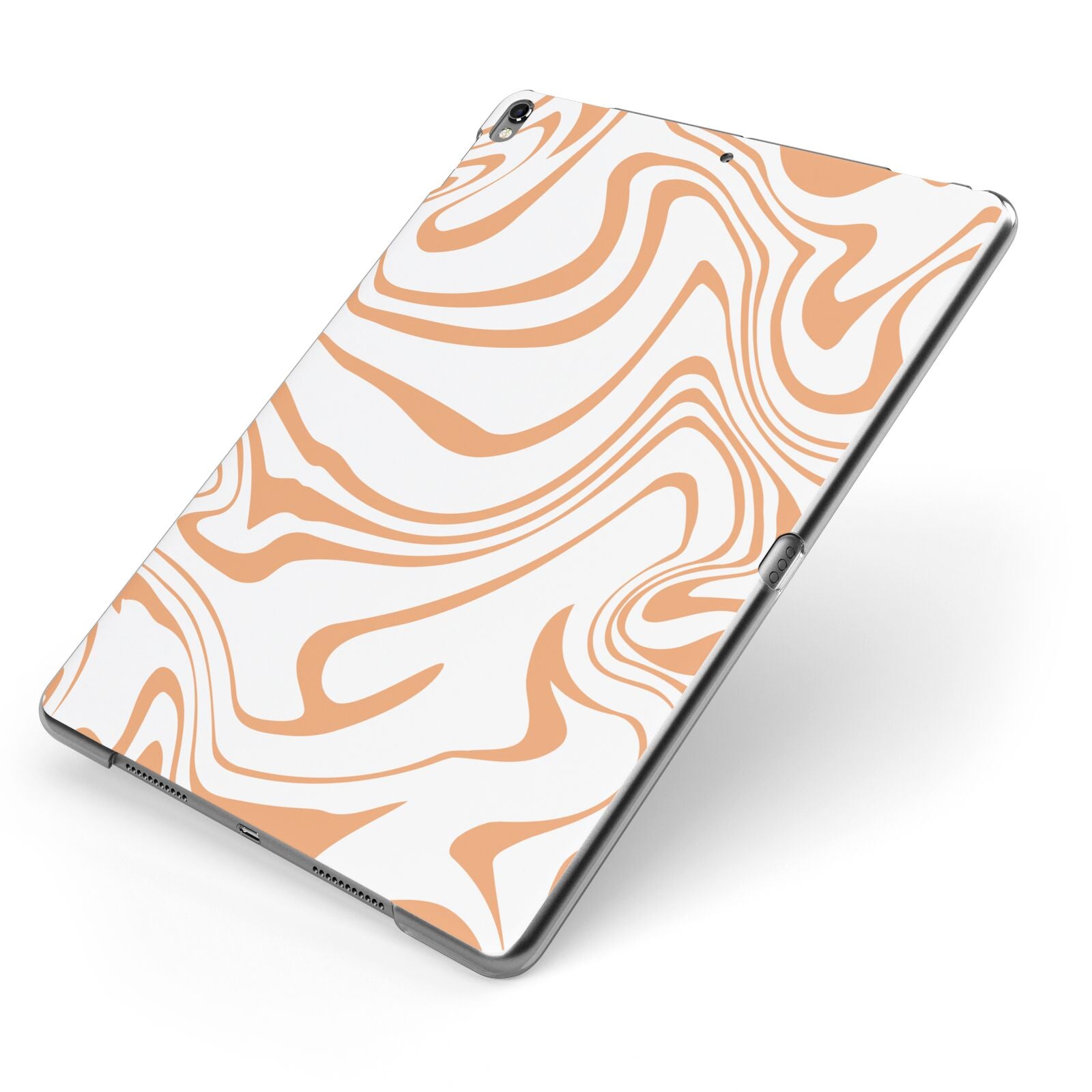 Retro Swirl Apple iPad Case on Grey iPad Side View