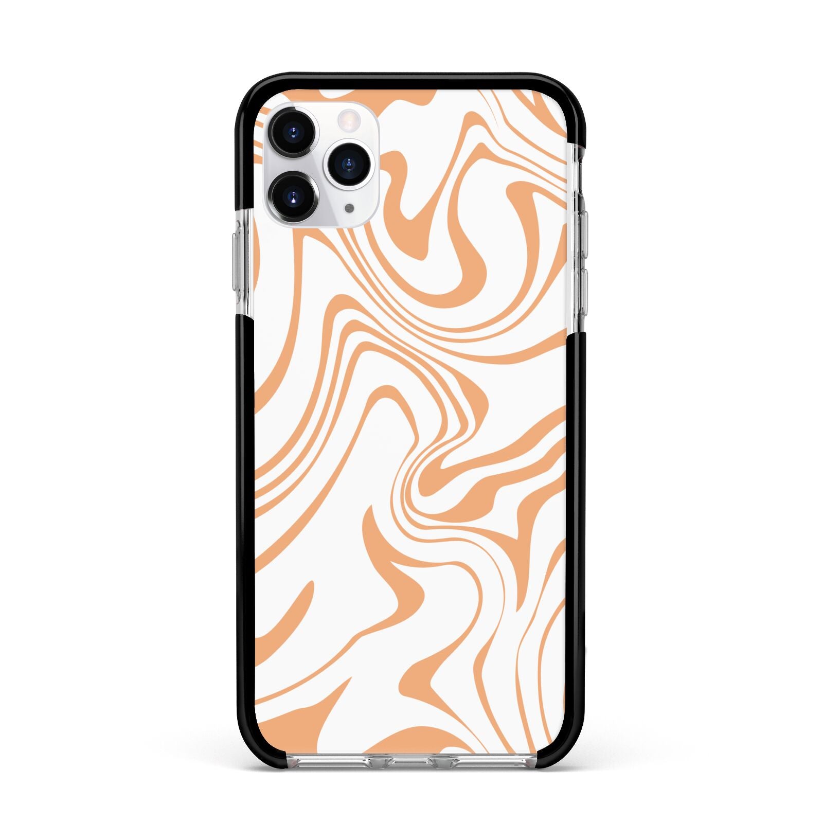 Retro Swirl Apple iPhone 11 Pro Max in Silver with Black Impact Case