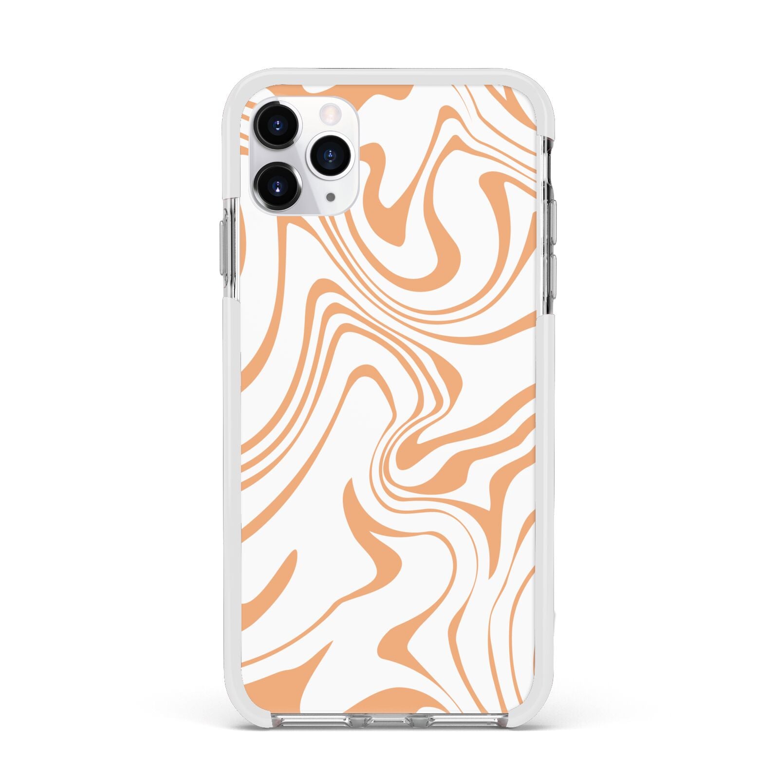 Retro Swirl Apple iPhone 11 Pro Max in Silver with White Impact Case