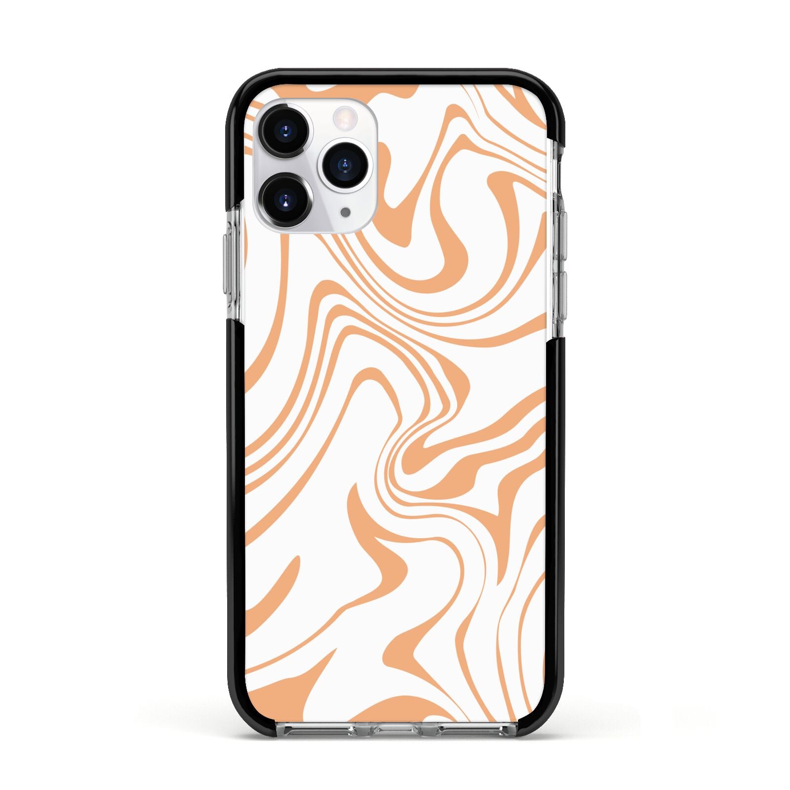 Retro Swirl Apple iPhone 11 Pro in Silver with Black Impact Case